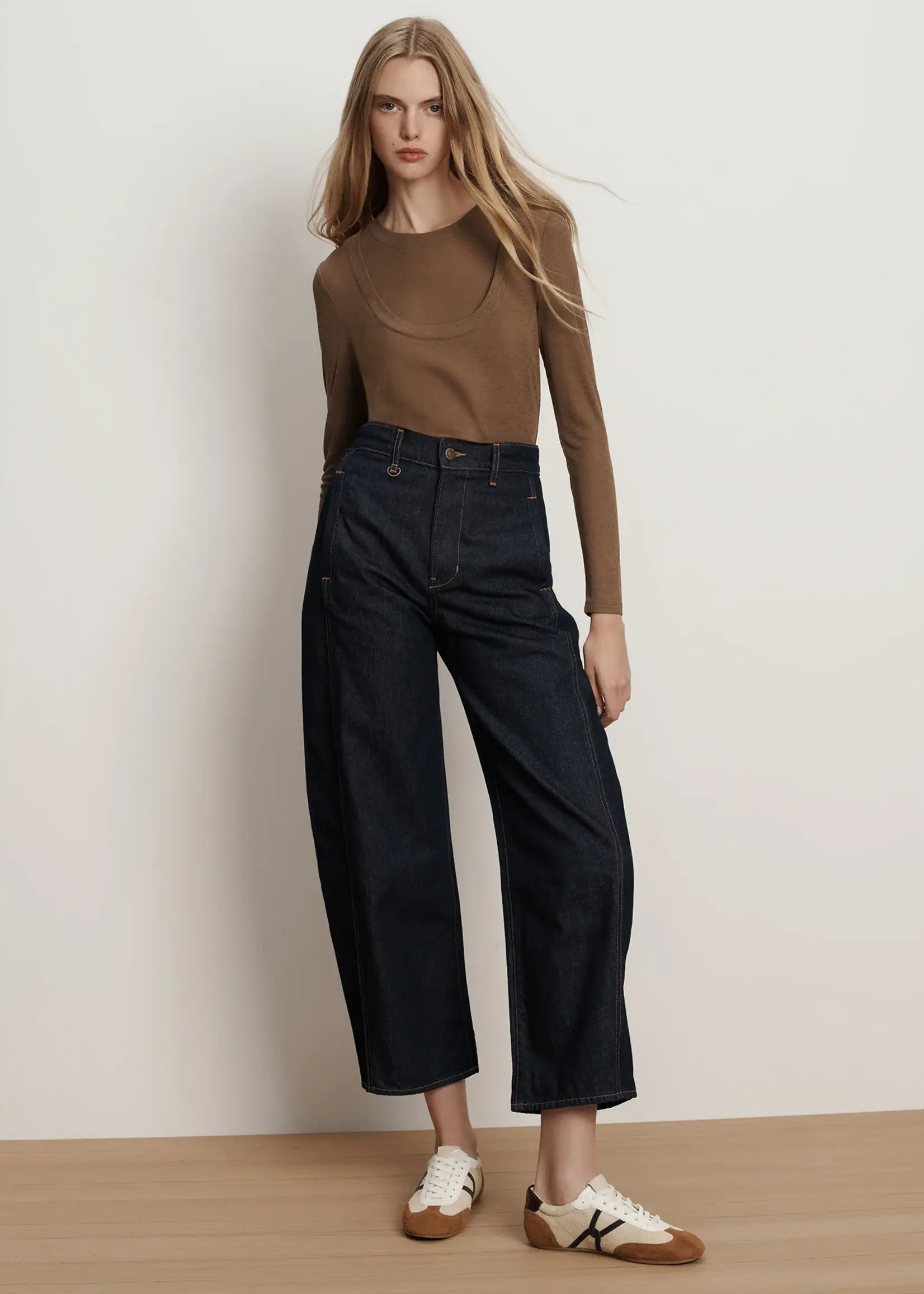 Veronica Beard Ryder High Rise Barrel- Indigo Rinse