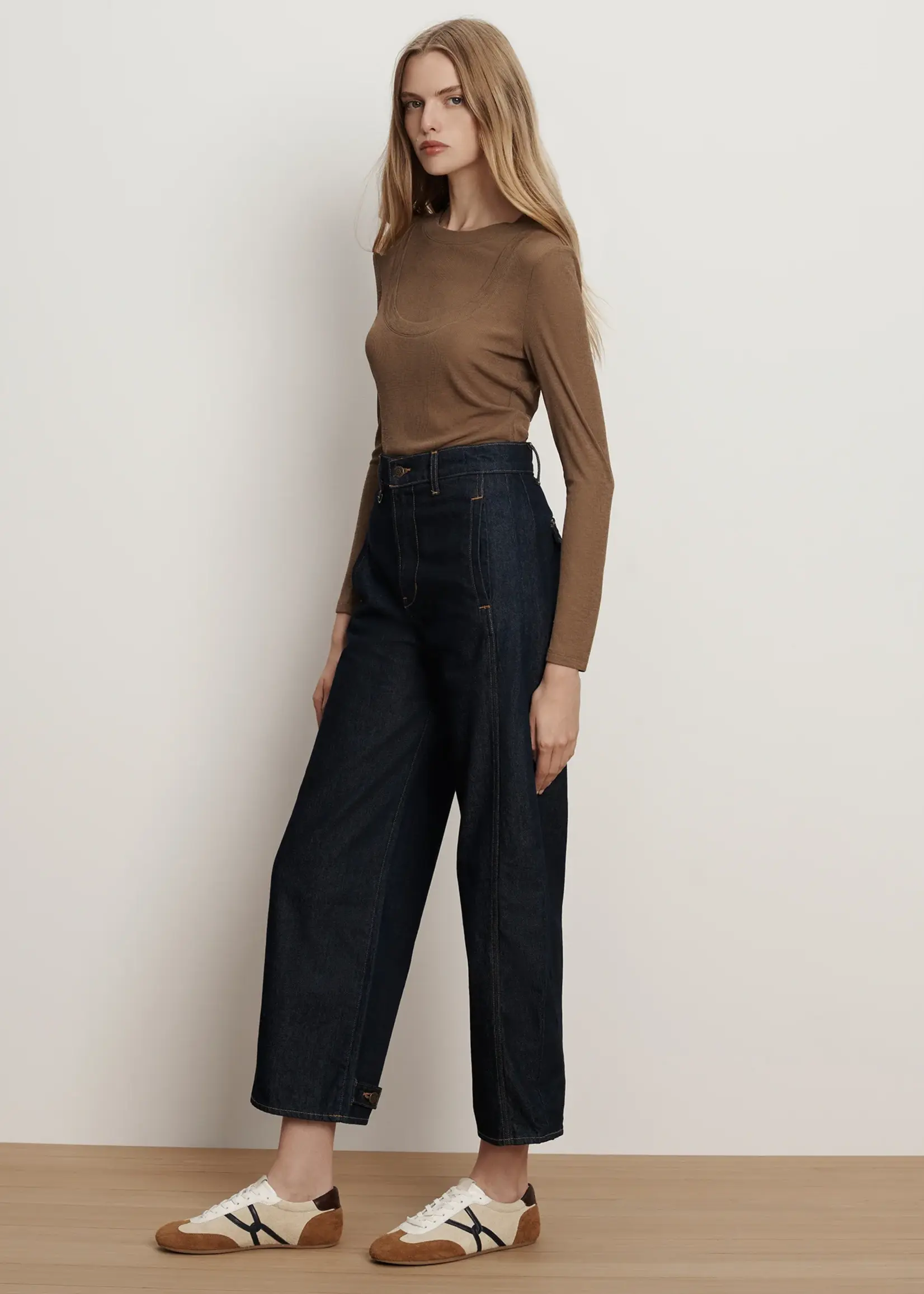 Veronica Beard Ryder High Rise Barrel- Indigo Rinse