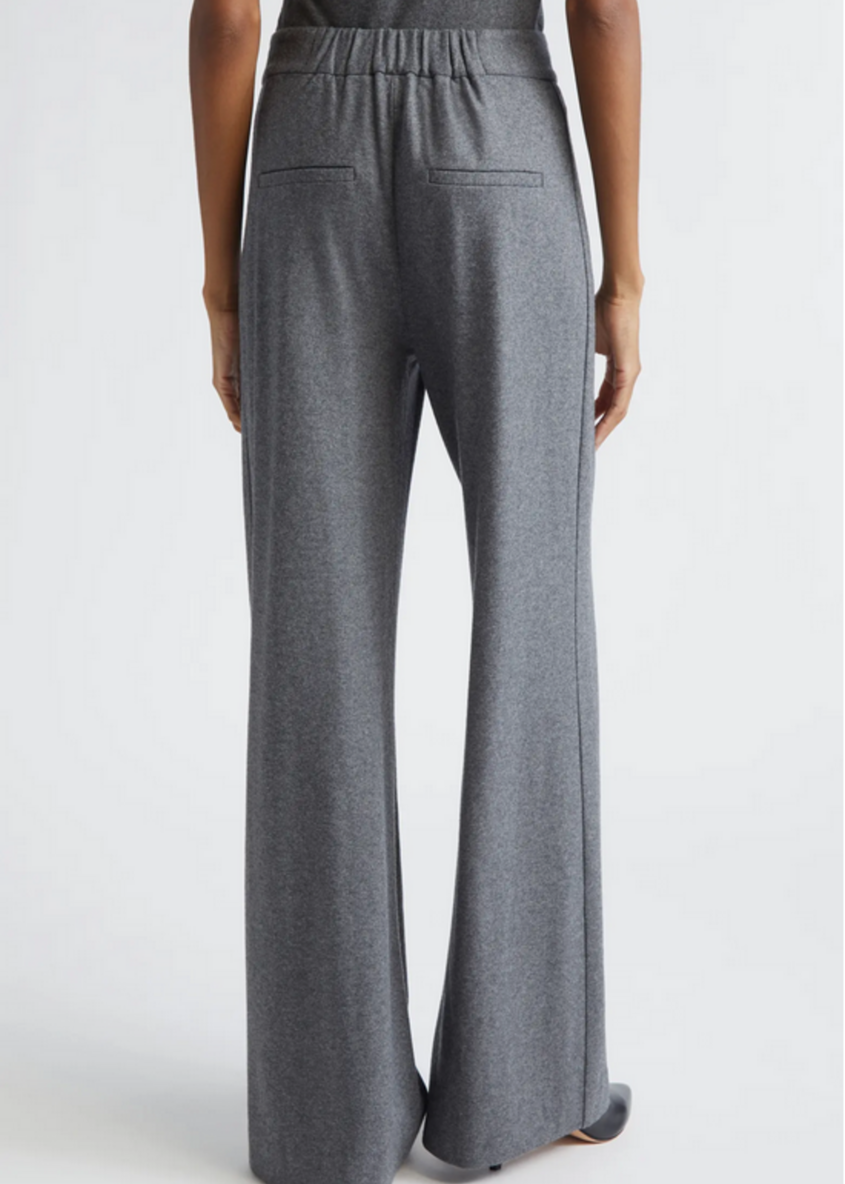 Veronica Beard Marbeau Wide Leg Pant- Heather Grey