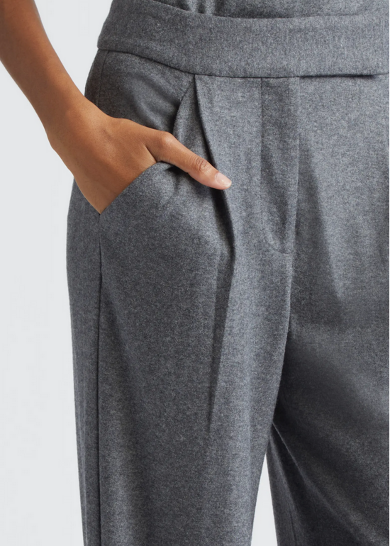 Veronica Beard Marbeau Wide Leg Pant- Heather Grey