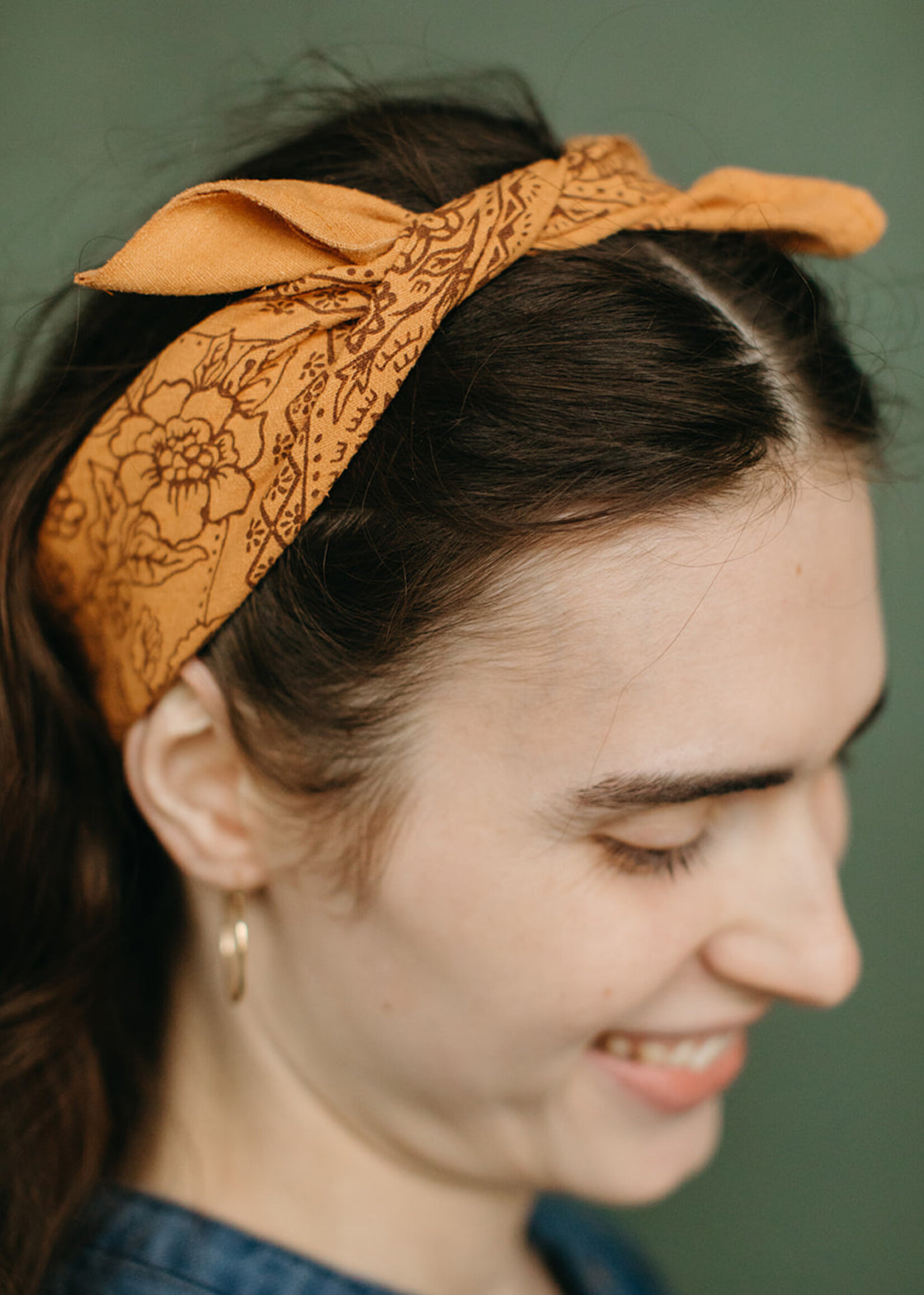 Last Chance Textiles Natural Dye Silk Bandana- Golden Oak