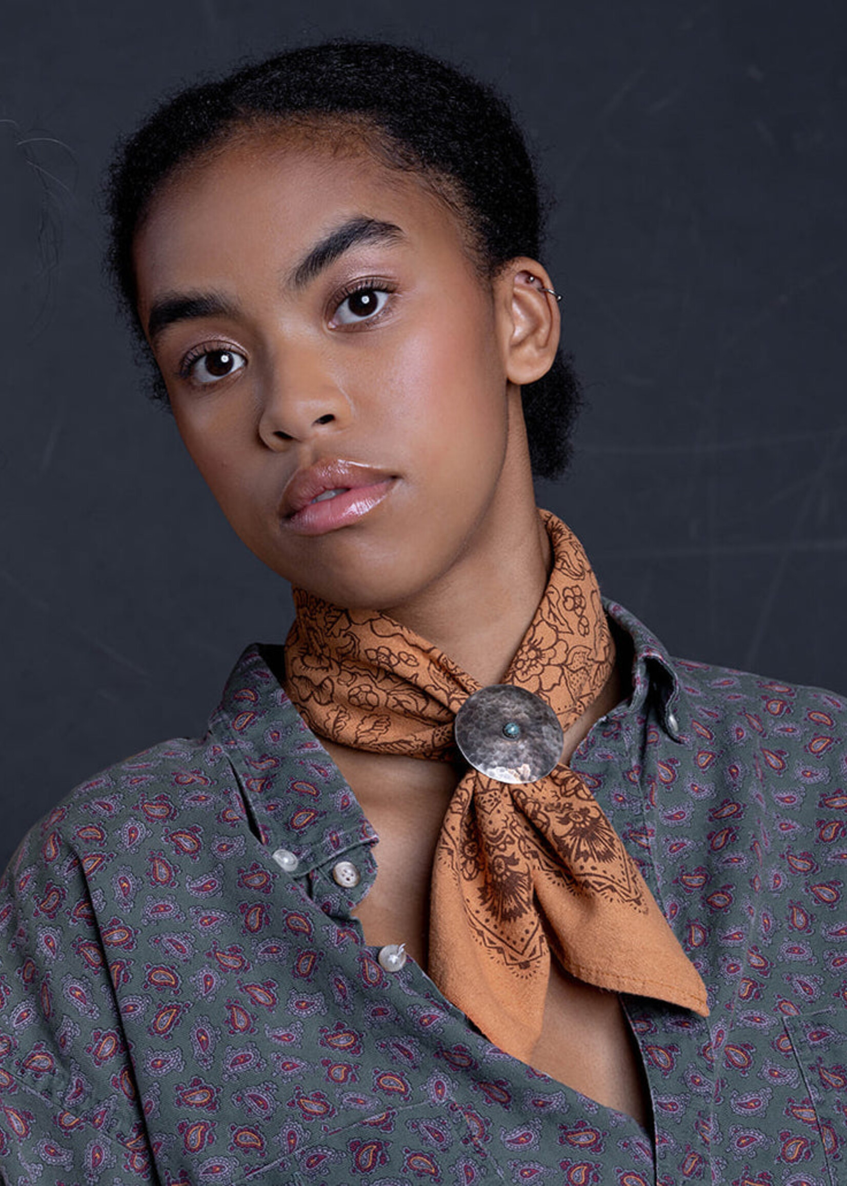Last Chance Textiles Natural Dye Silk Bandana- Golden Oak
