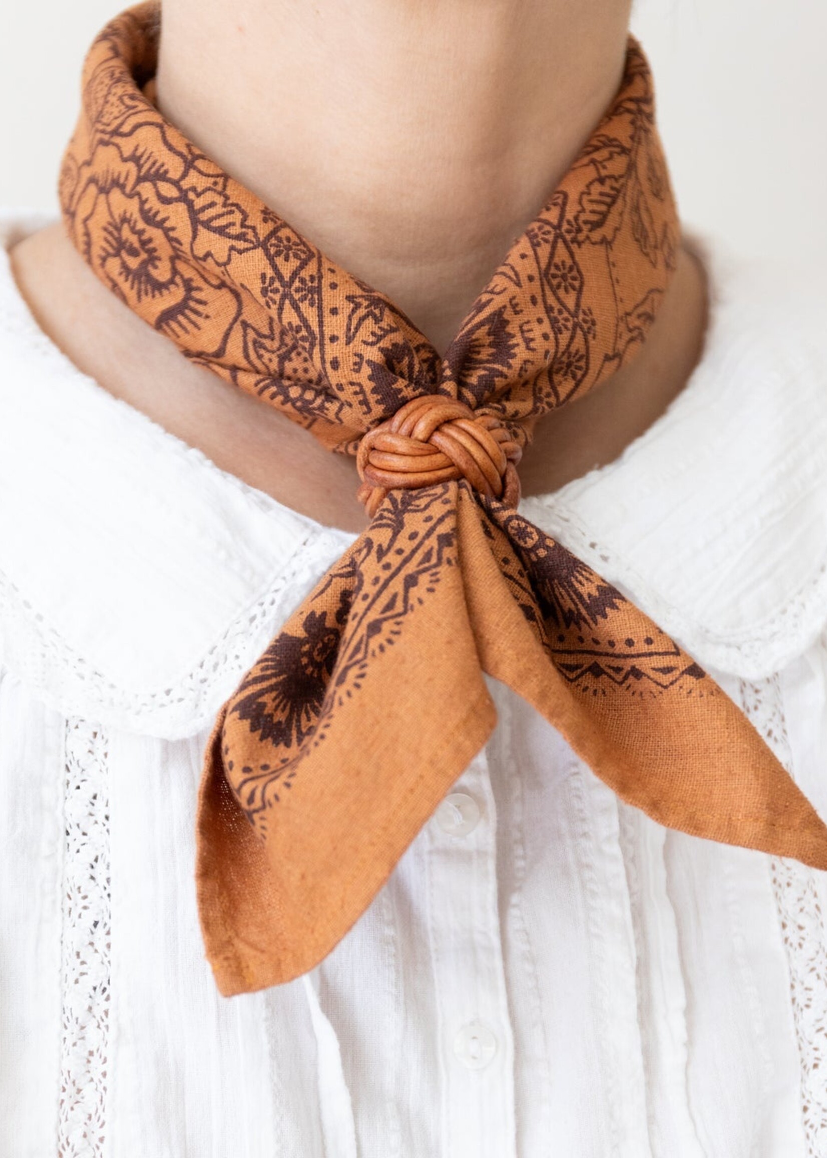 Last Chance Textiles Natural Dye Silk Bandana- Golden Oak
