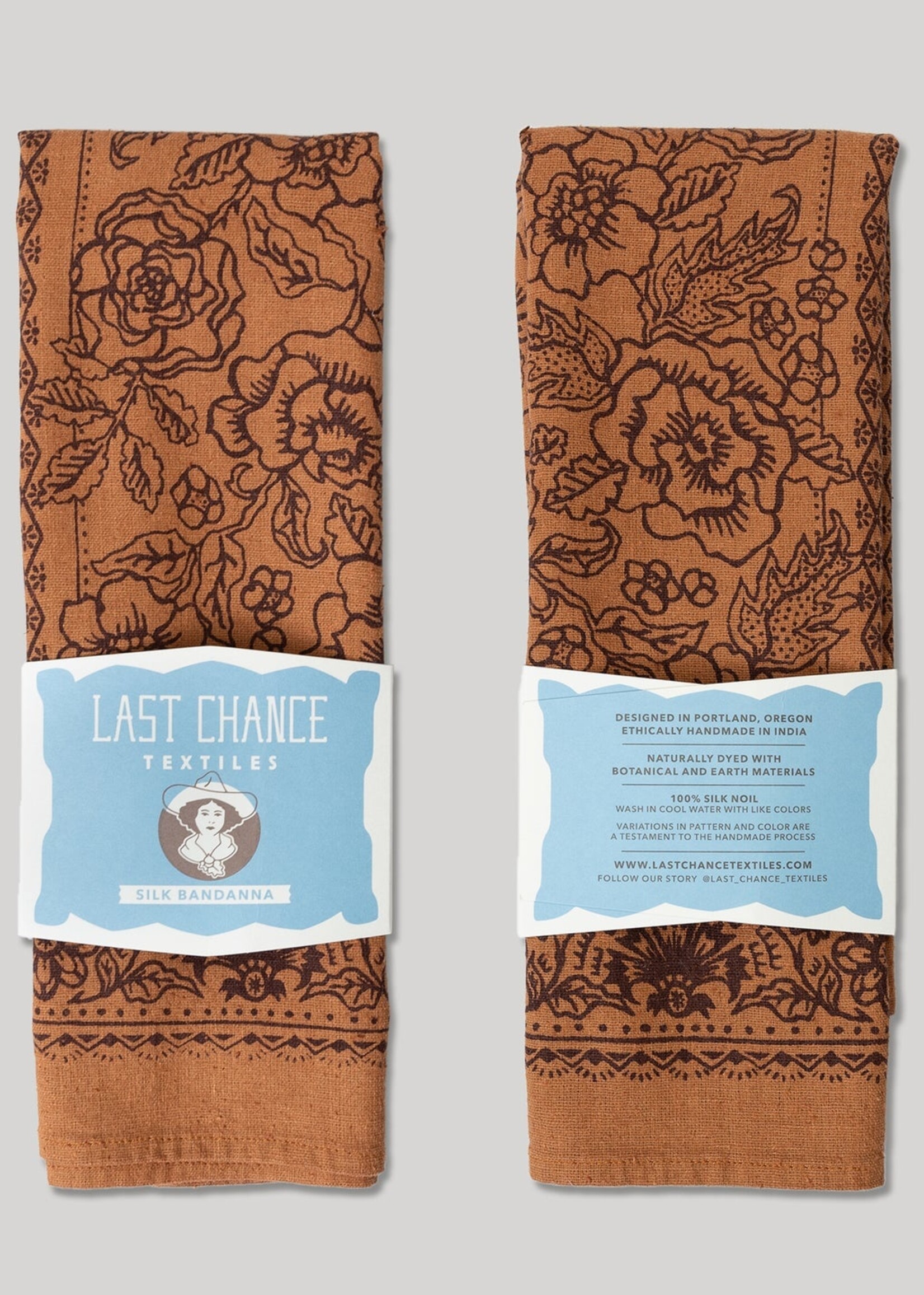 Last Chance Textiles Natural Dye Silk Bandana- Golden Oak