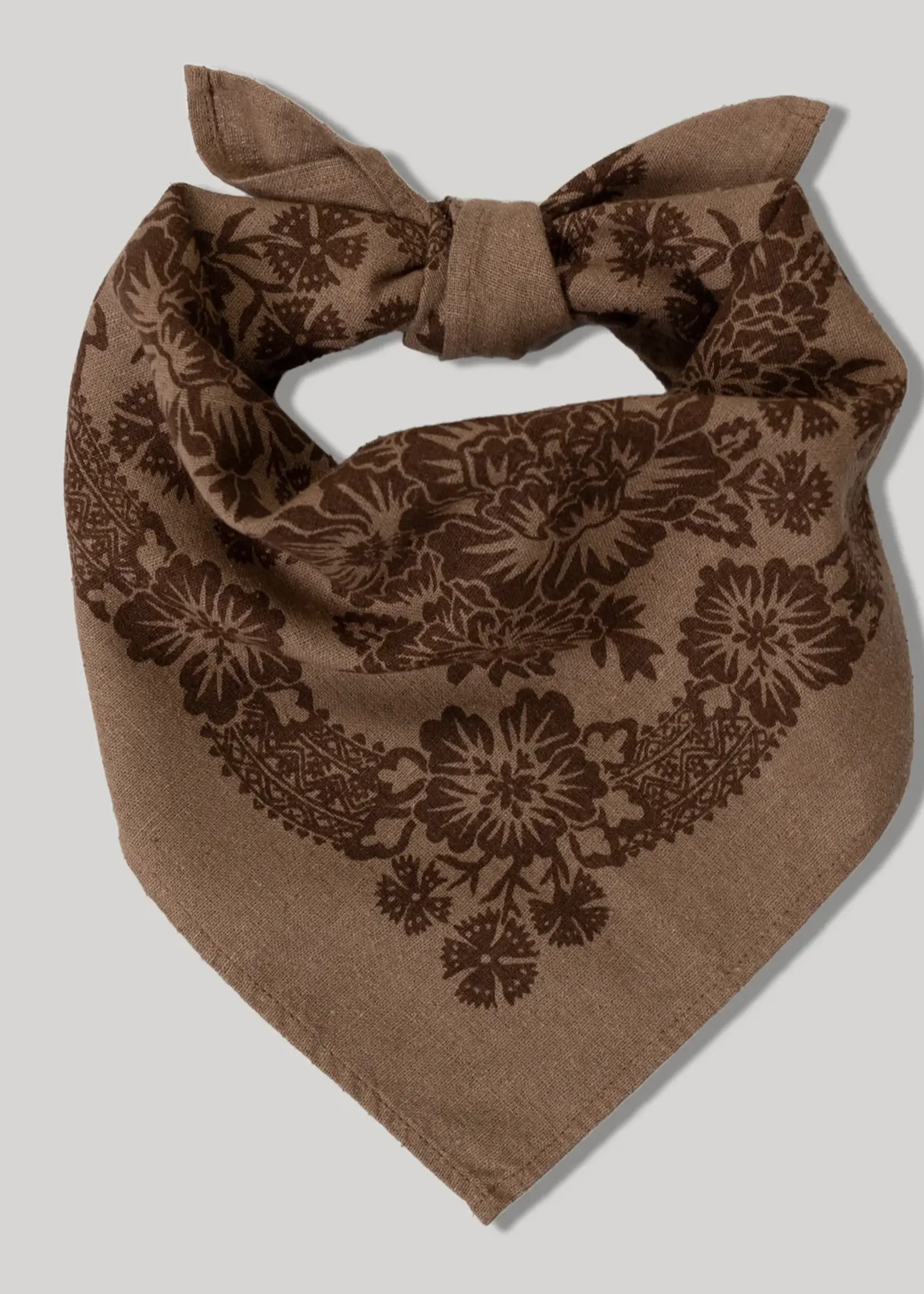 Last Chance Textiles Natural Dye Silk Bandana- Brazil Nut Brown