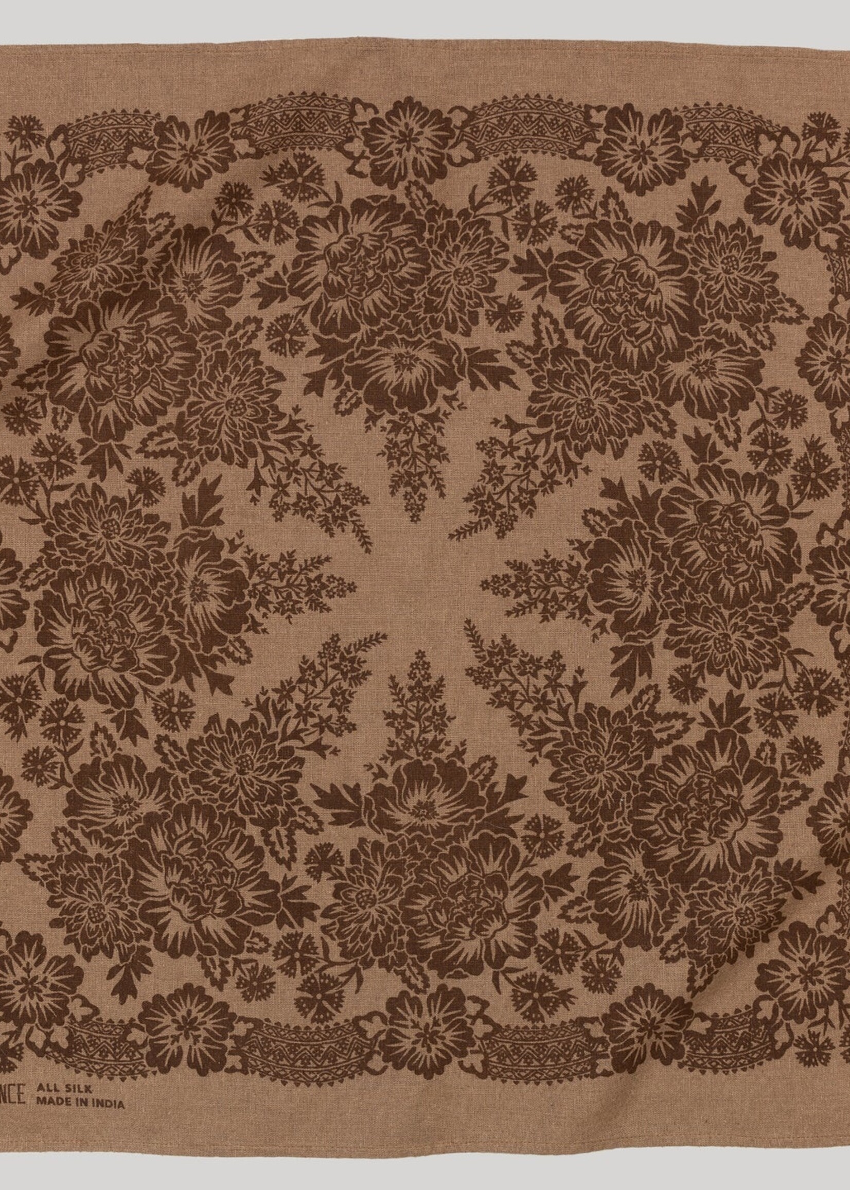 Last Chance Textiles Natural Dye Silk Bandana- Brazil Nut Brown