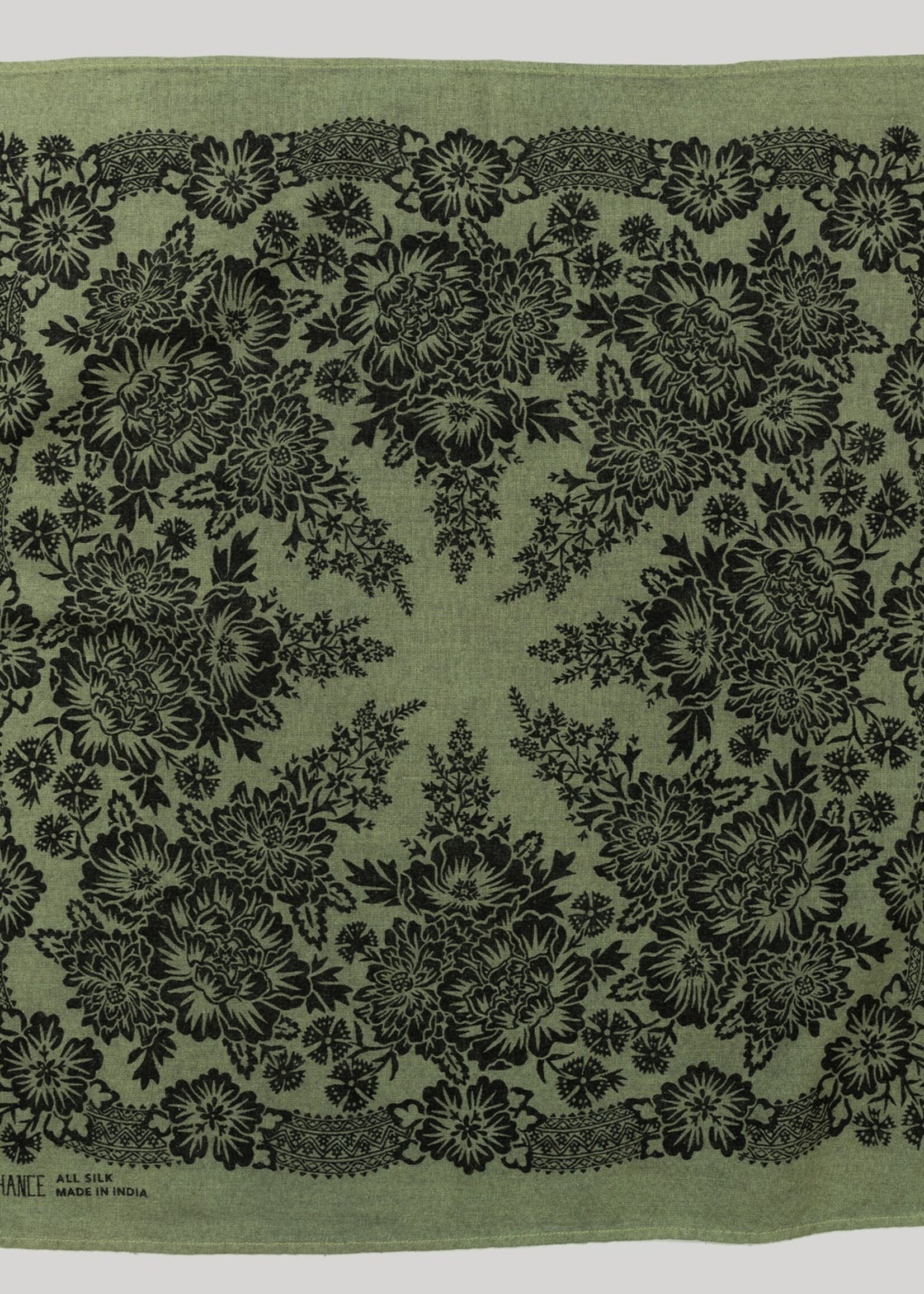 Last Chance Textiles Natural Dye Silk Bandana- Grass Green