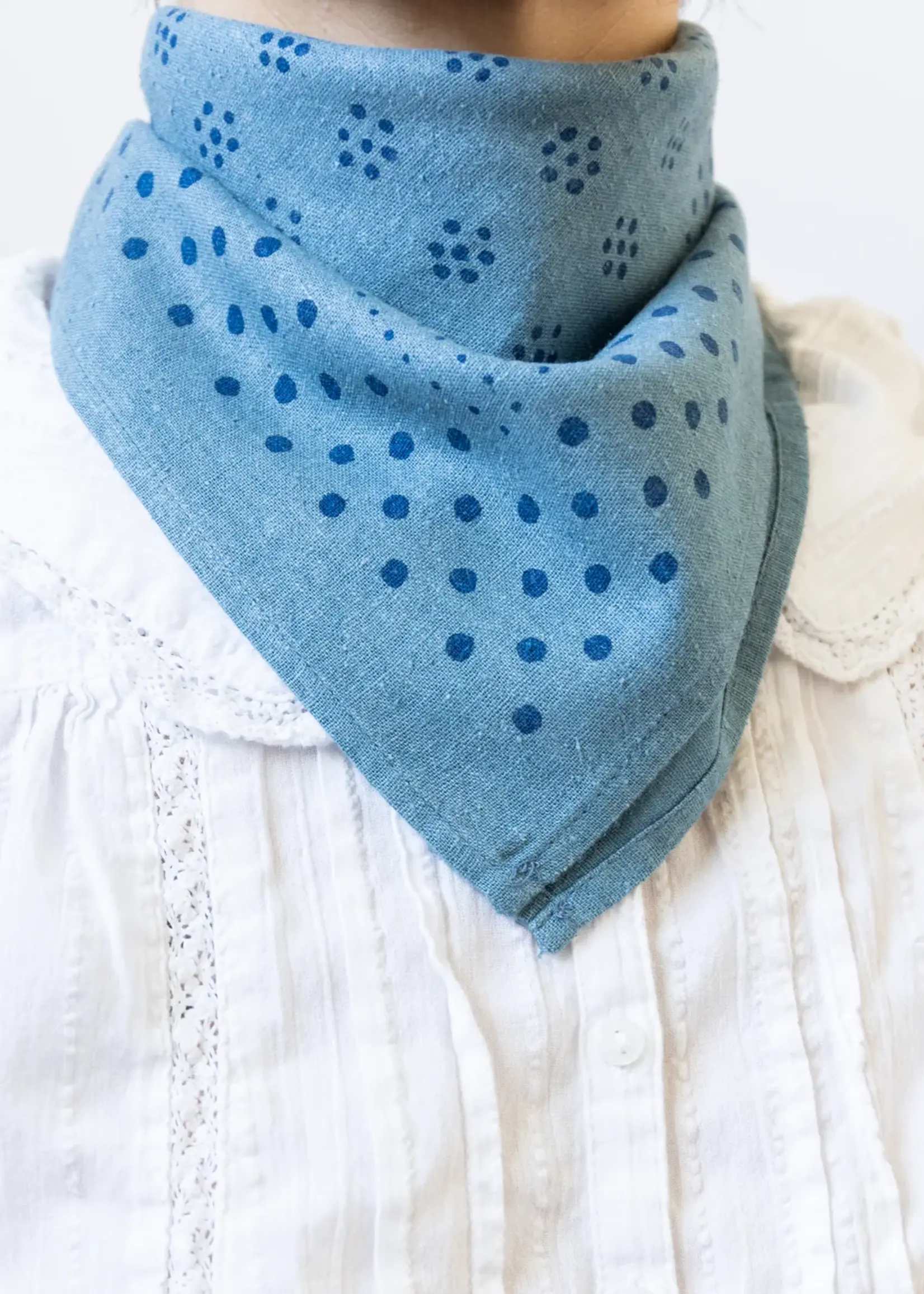 Last Chance Textiles Natural Dye Silk Bandana- Indigo