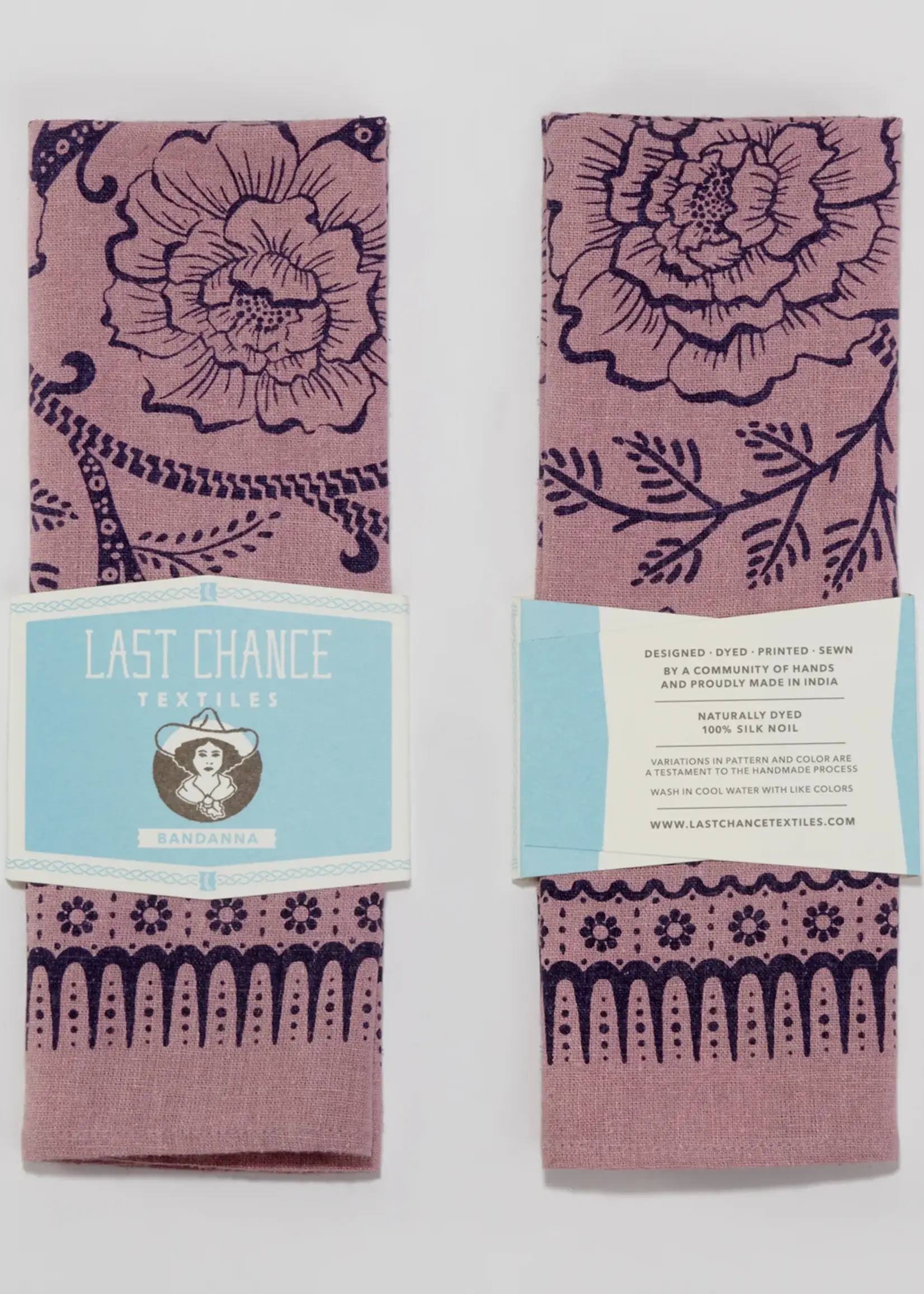 Last Chance Textiles Natural Dye Silk Bandana- Viola