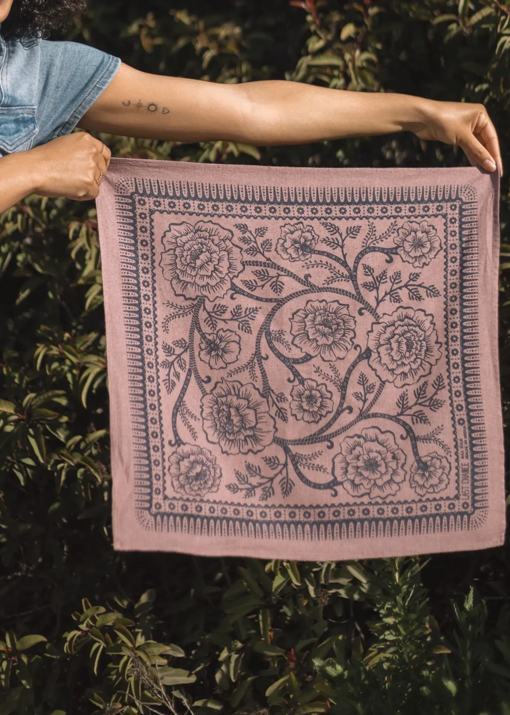 Last Chance Textiles Natural Dye Silk Bandana- Viola
