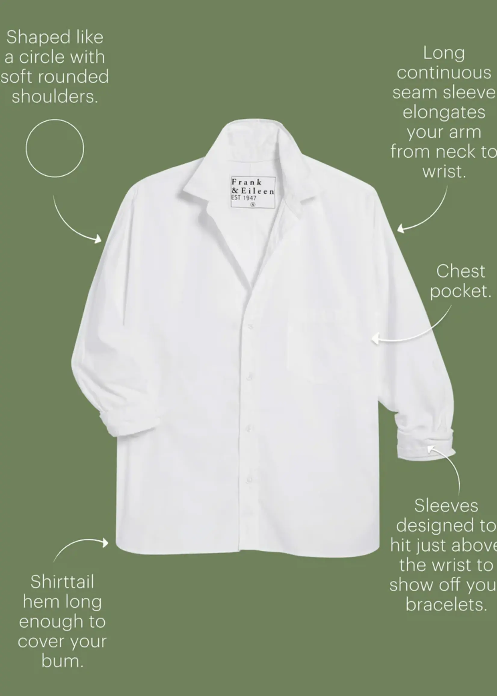 Frank & Eileen Oona- Continuous Sleeve, Relaxed Fitting Button-Up Green Blue Plaid GBTX