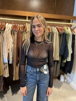 Tela Melania Tulle Top- Dark Blue