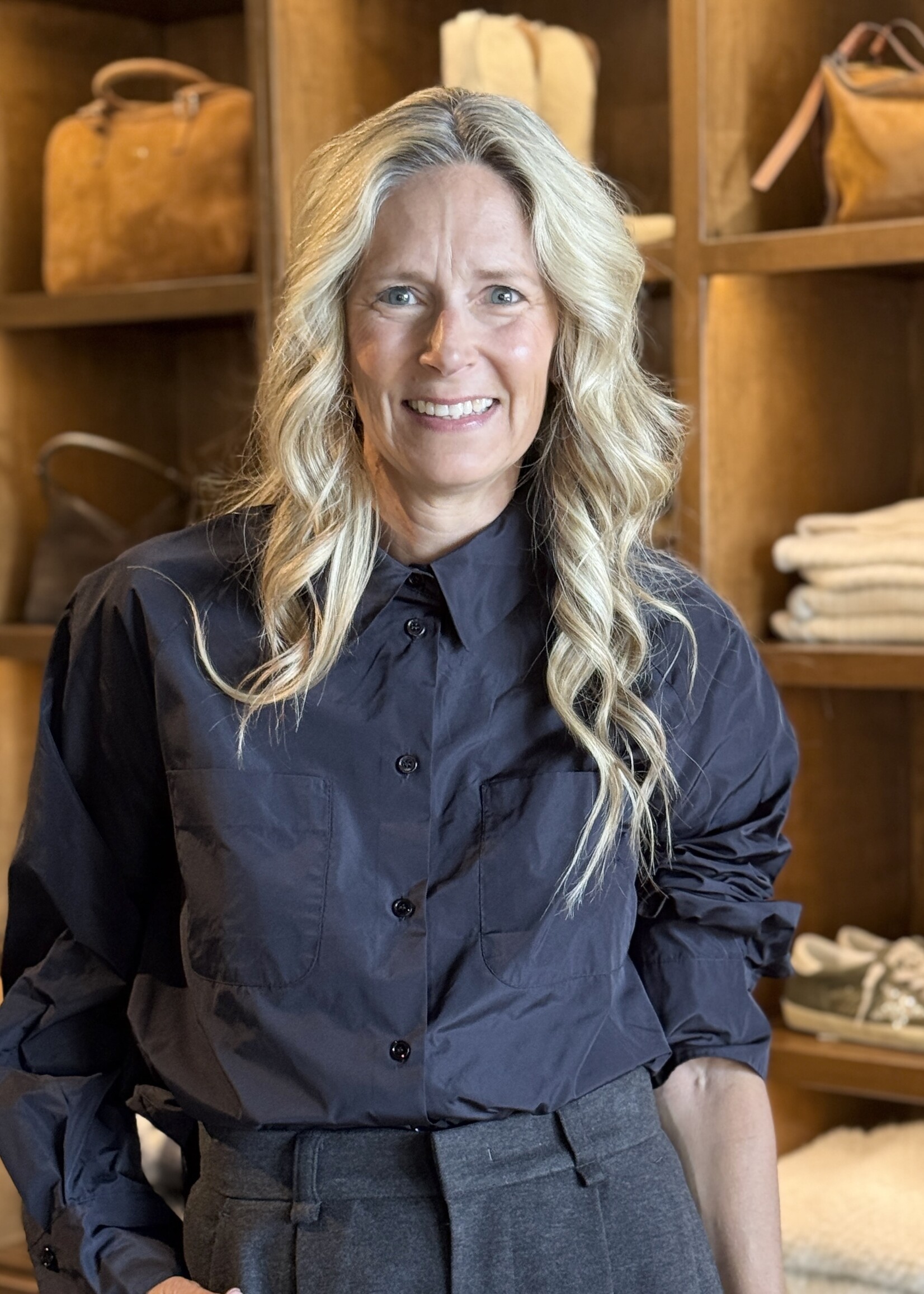 Susanne Bommer Taffeta Pocket Blouse