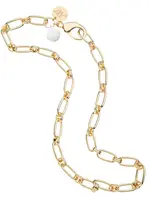 Jane Win Jewelry Wheels of Fortune Chain with Mother of Pearl Bead 16"