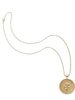 Jane Win Jewelry LUCKY JW Original Pendant Coin Gold / 16-18" Classic Rolo Chain