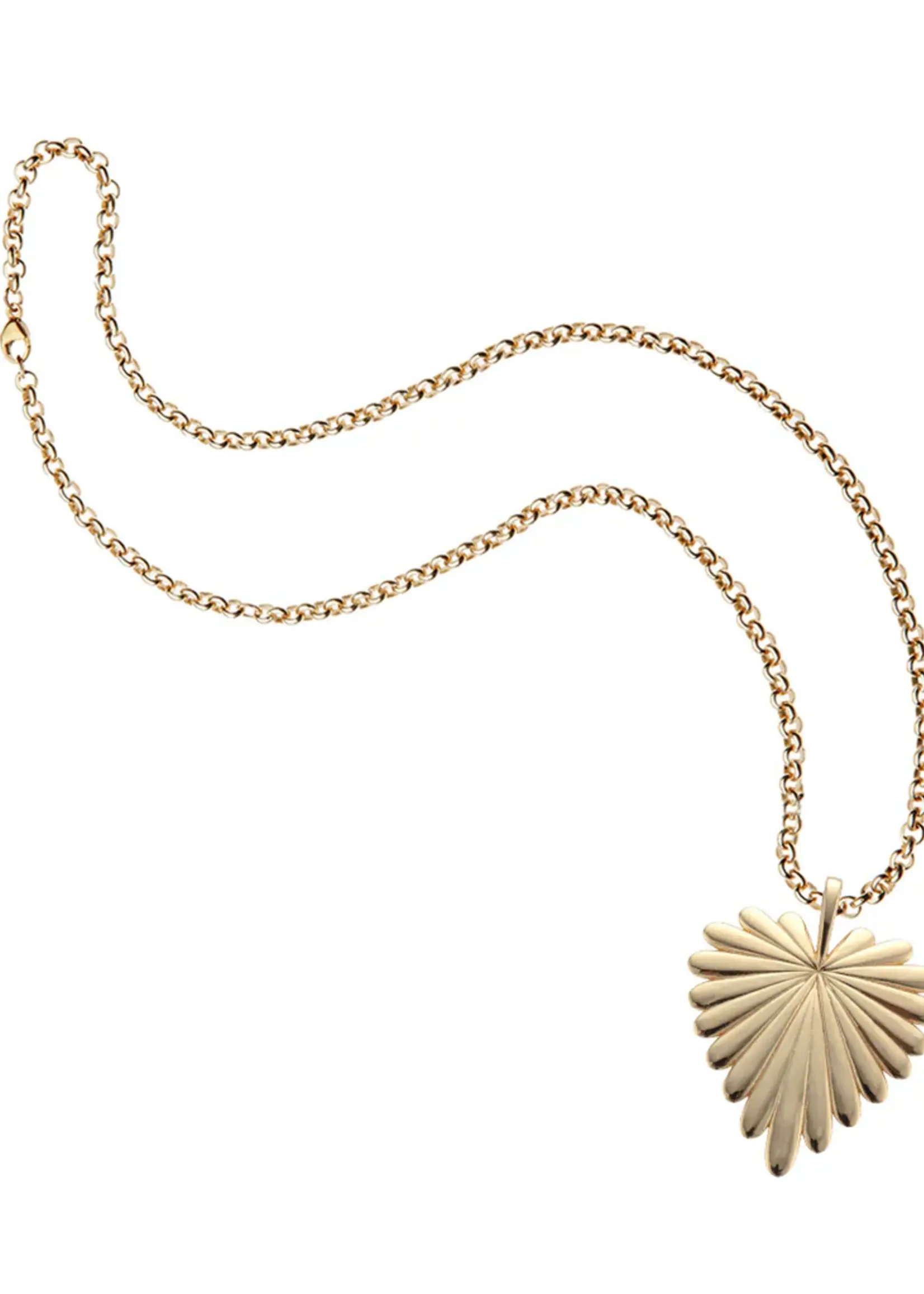 Jane Win Jewelry LOVE Full-Heart Pendant Gold / 18" Grande Rolo Chain