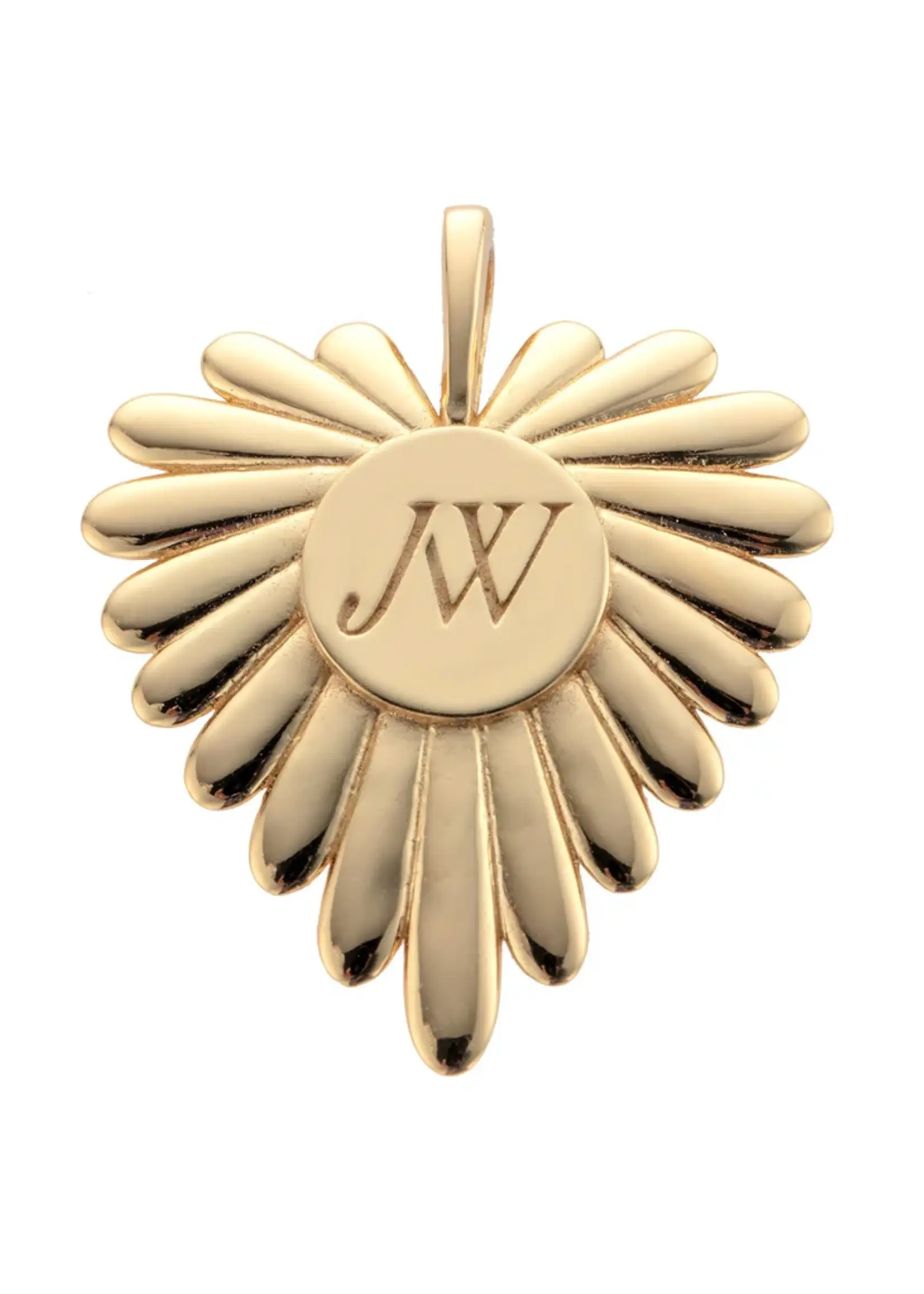 Jane Win Jewelry LOVE Full-Heart Pendant Gold / 18" Grande Rolo Chain