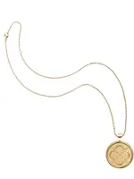Jane Win Jewelry LOVE JW Original Pendant Coin Gold / 16-18" Classic Rolo Chain