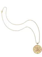Jane Win Jewelry FOREVER JW Original Pendant Coin Gold / 16-18" Classic Rolo Chain
