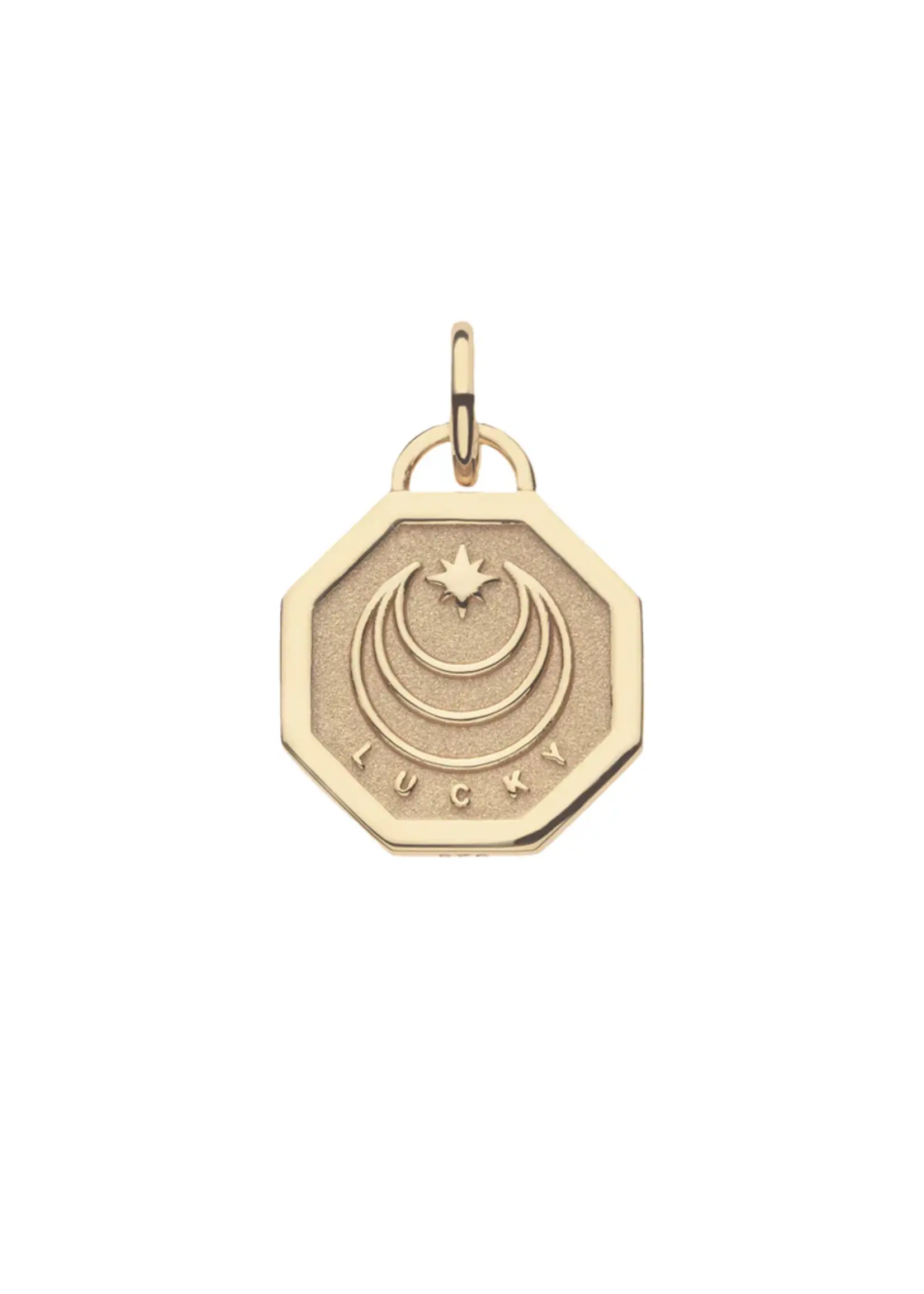 Jane Win Jewelry LUCKY Petite Embellished Coin 16-18" Classic Rolo Chain