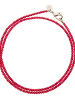 Jane Win Jewelry Double Wrap Beaded Necklace in Crimson Coral