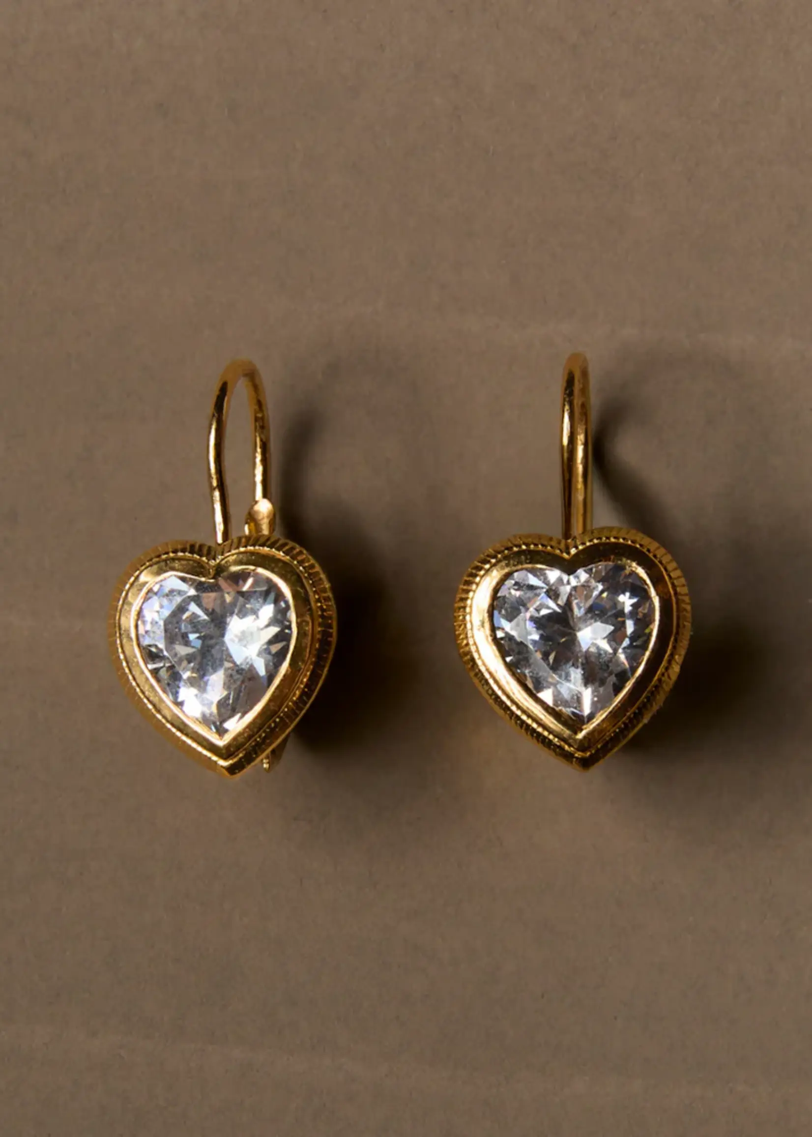 HART Jewelry Heart Bezel Drop Earrings