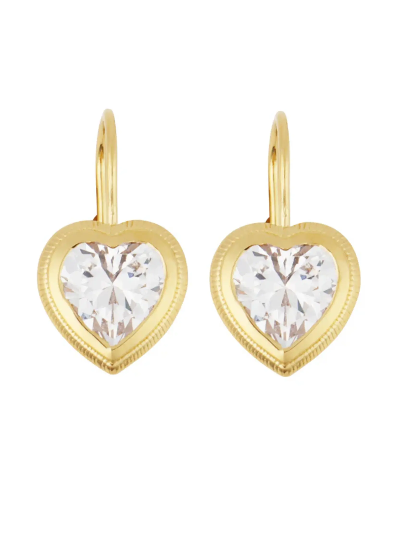 HART Jewelry Heart Bezel Drop Earrings
