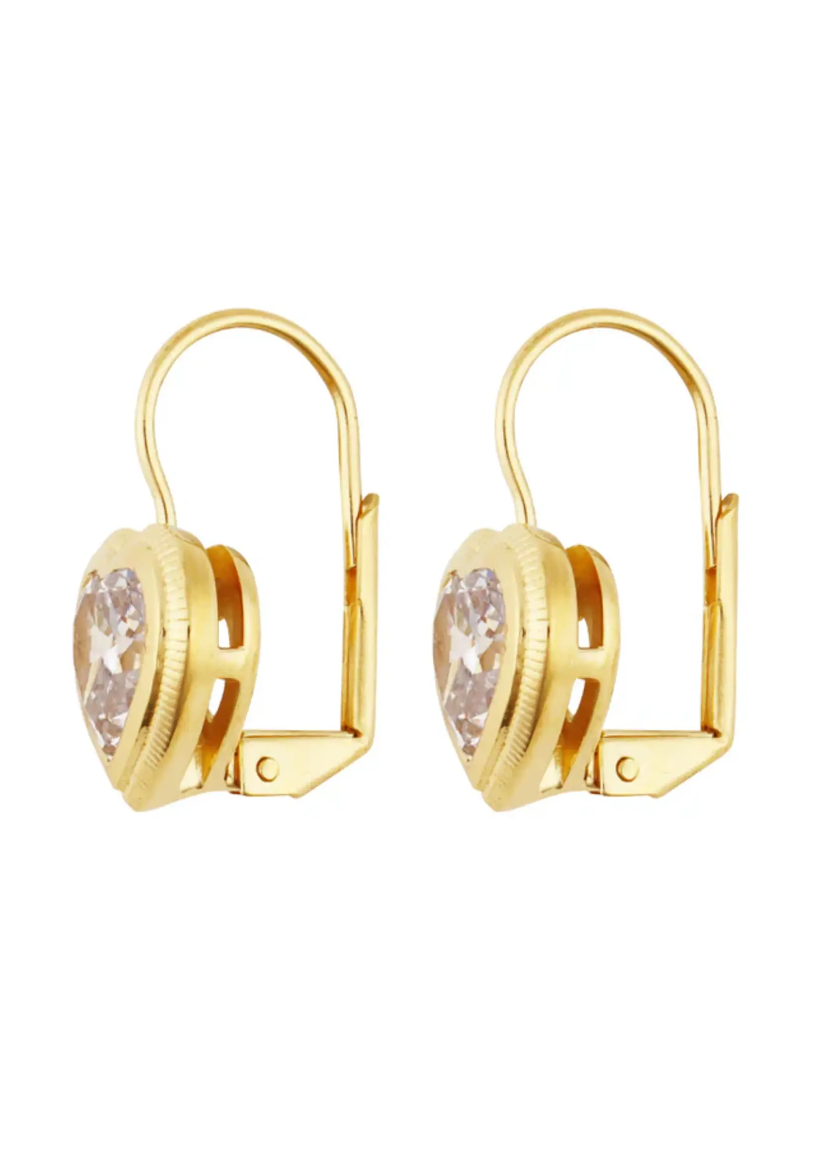 HART Jewelry Heart Bezel Drop Earrings