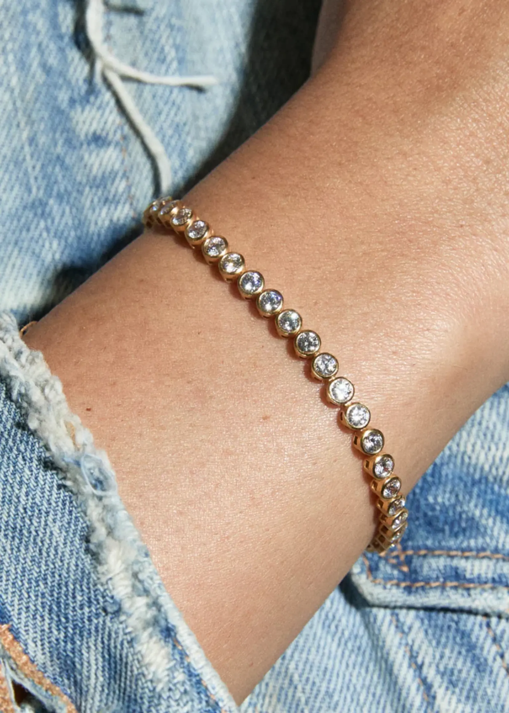 HART Jewelry Bezel Tennis Bracelet- 6.5"