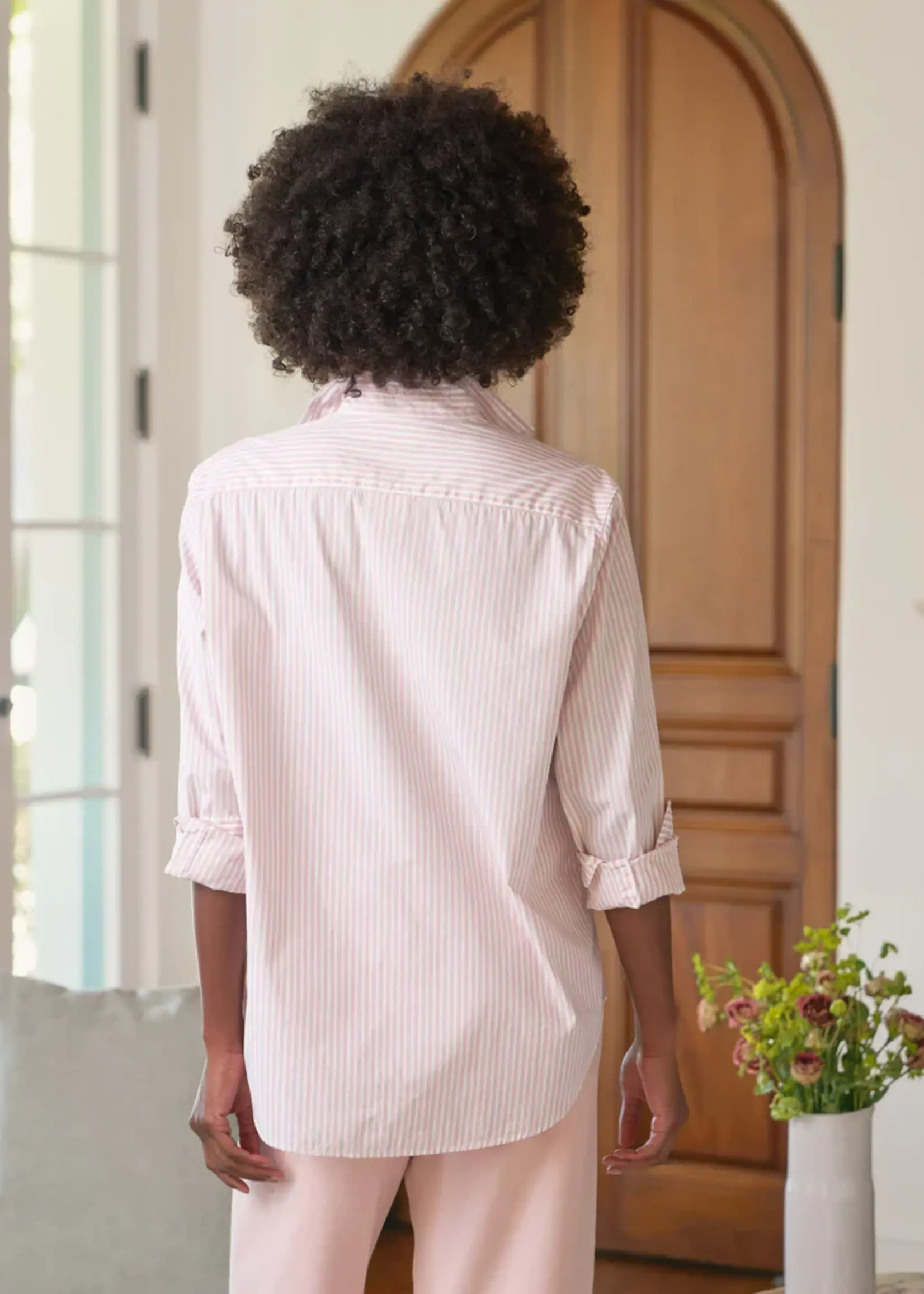 Frank & Eileen Eileen Relaxed Button-Up- Pink White Multi Stripe PWMS