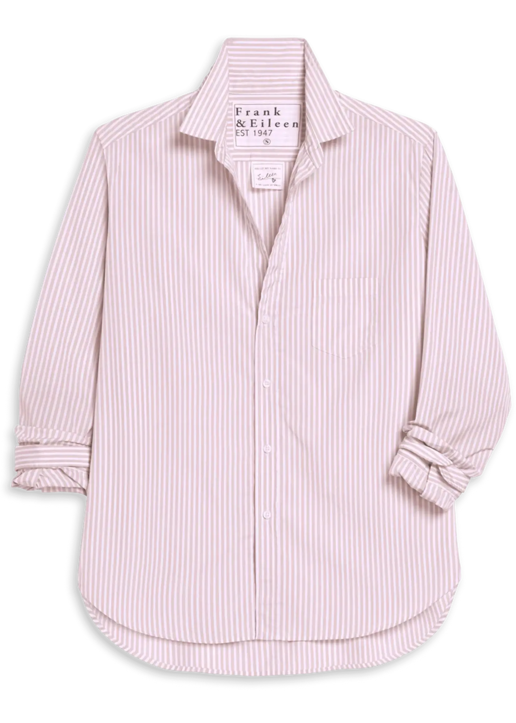 Frank & Eileen Eileen Relaxed Button-Up- Pink White Multi Stripe PWMS