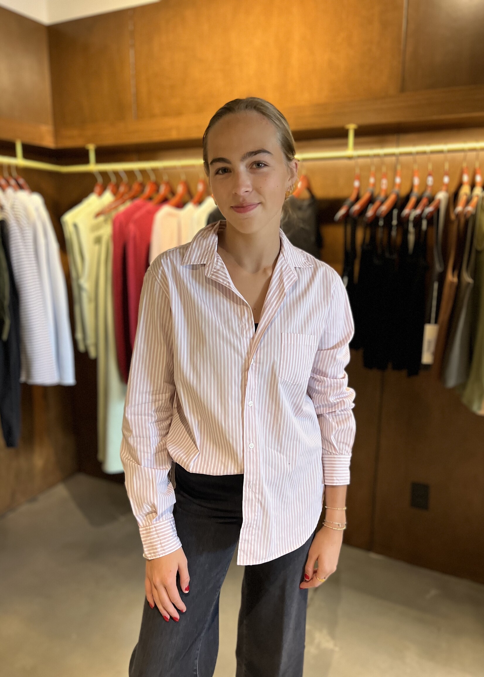 Frank & Eileen Eileen Relaxed Button-Up- Pink White Multi Stripe PWMS