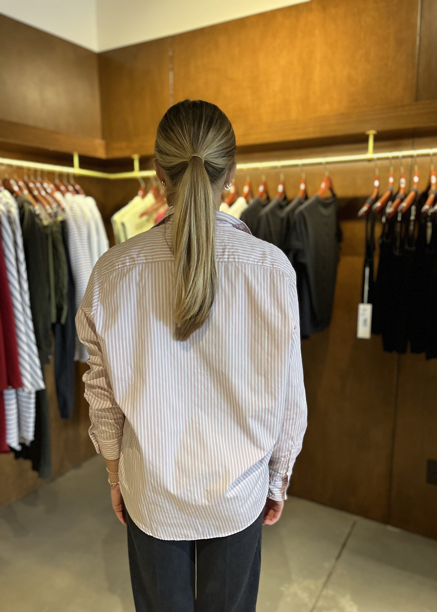 Frank & Eileen Eileen Relaxed Button-Up- Pink White Multi Stripe PWMS