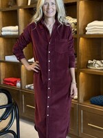 Frank & Eileen Rory Maxi Shirtdress- Maroon Cords