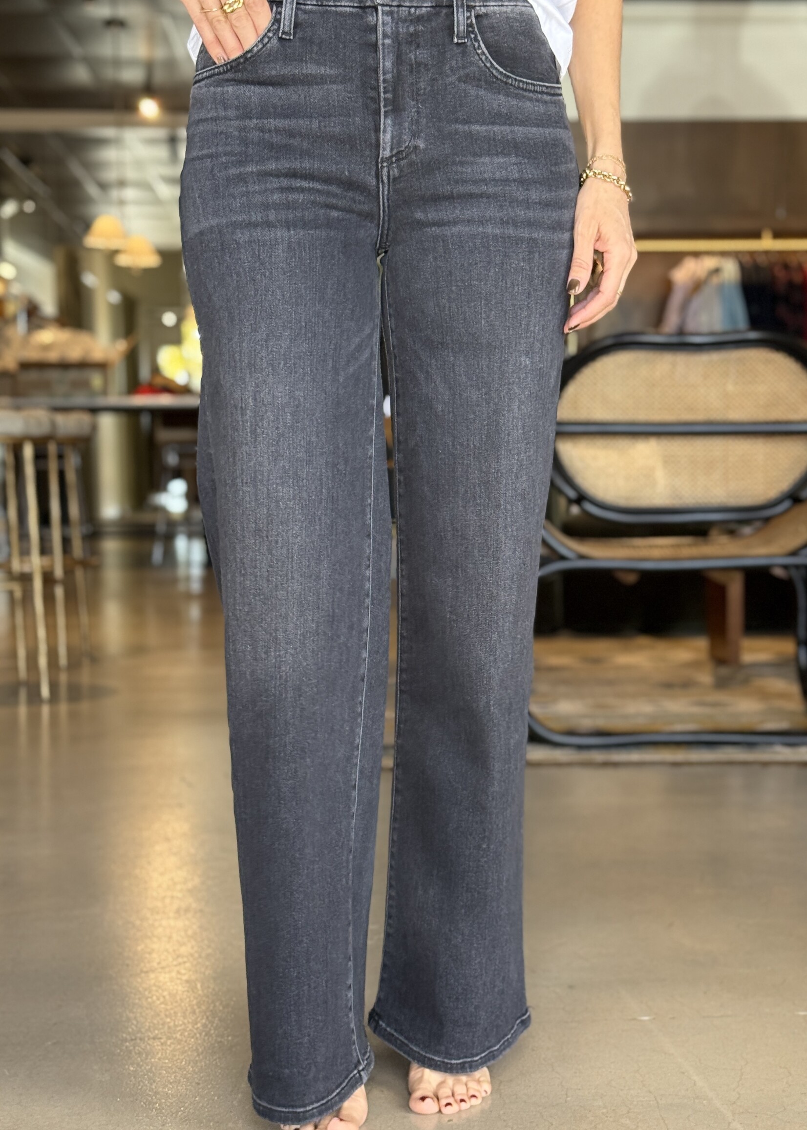 Frank & Eileen East Galway Long Gaucho Jean- Washed Black