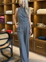 Veronica Beard Marbeau Wide Leg Pant- Heather Grey