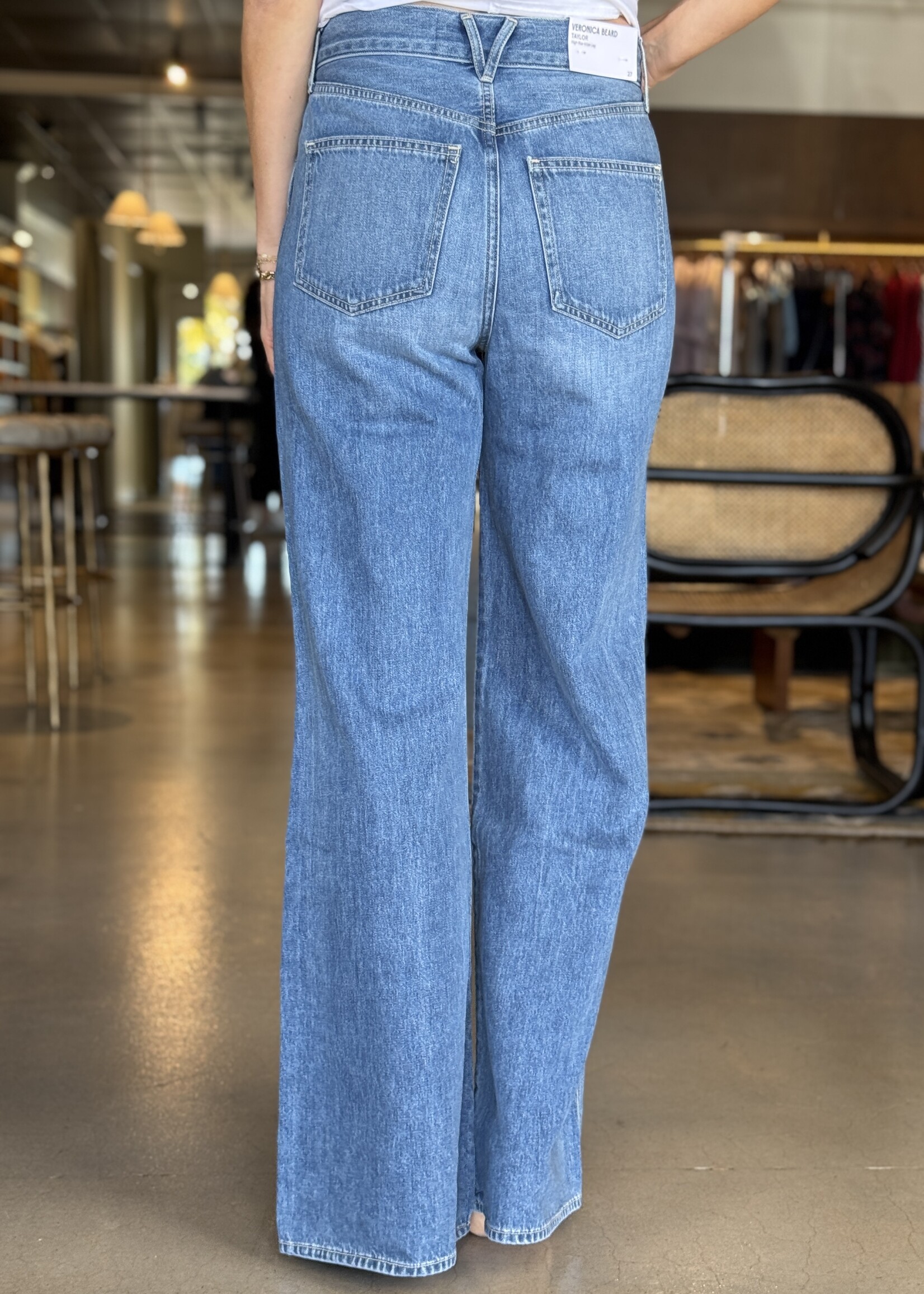 Veronica Beard Taylor High Rise Wide Leg- French Kiss