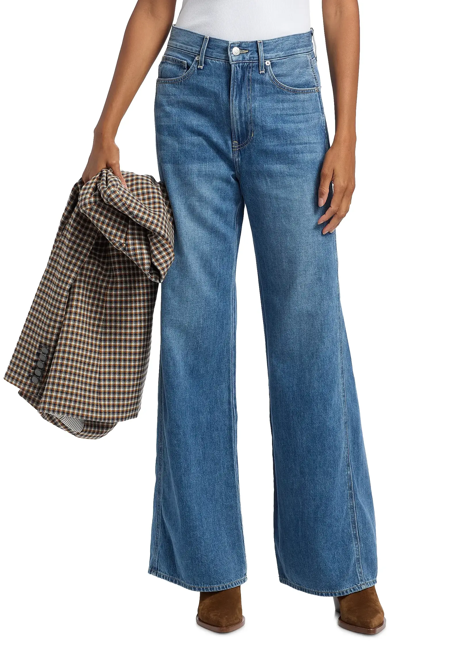 Veronica Beard Taylor High Rise Wide Leg- French Kiss