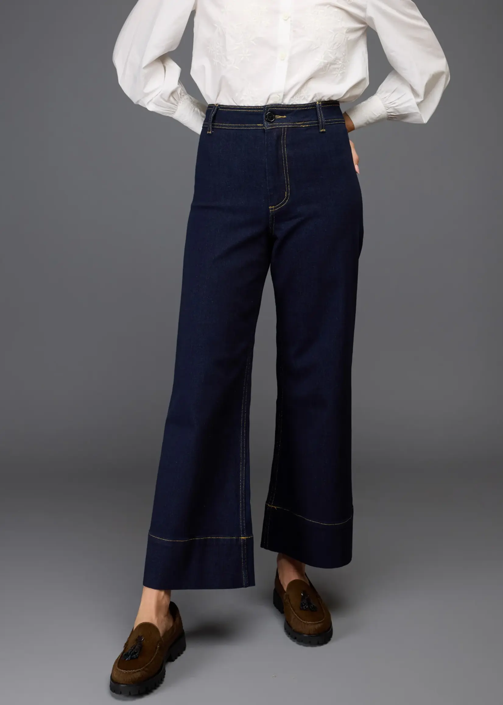 Love Binetti Costa Pant- Navy/Gold