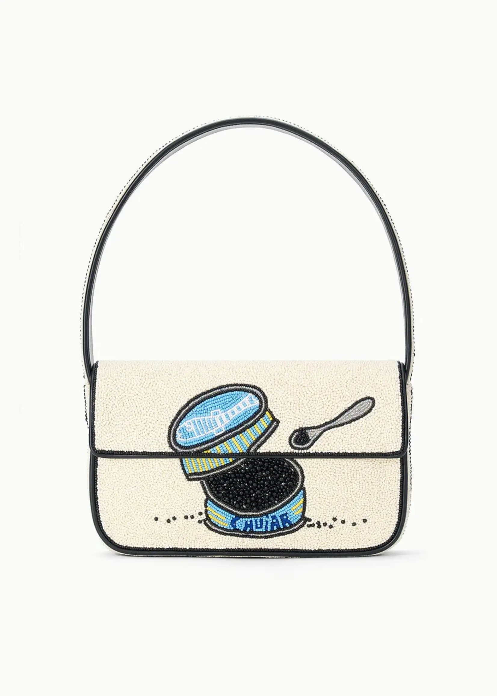 Staud Tommy Beaded Bag- Caviar Dreams