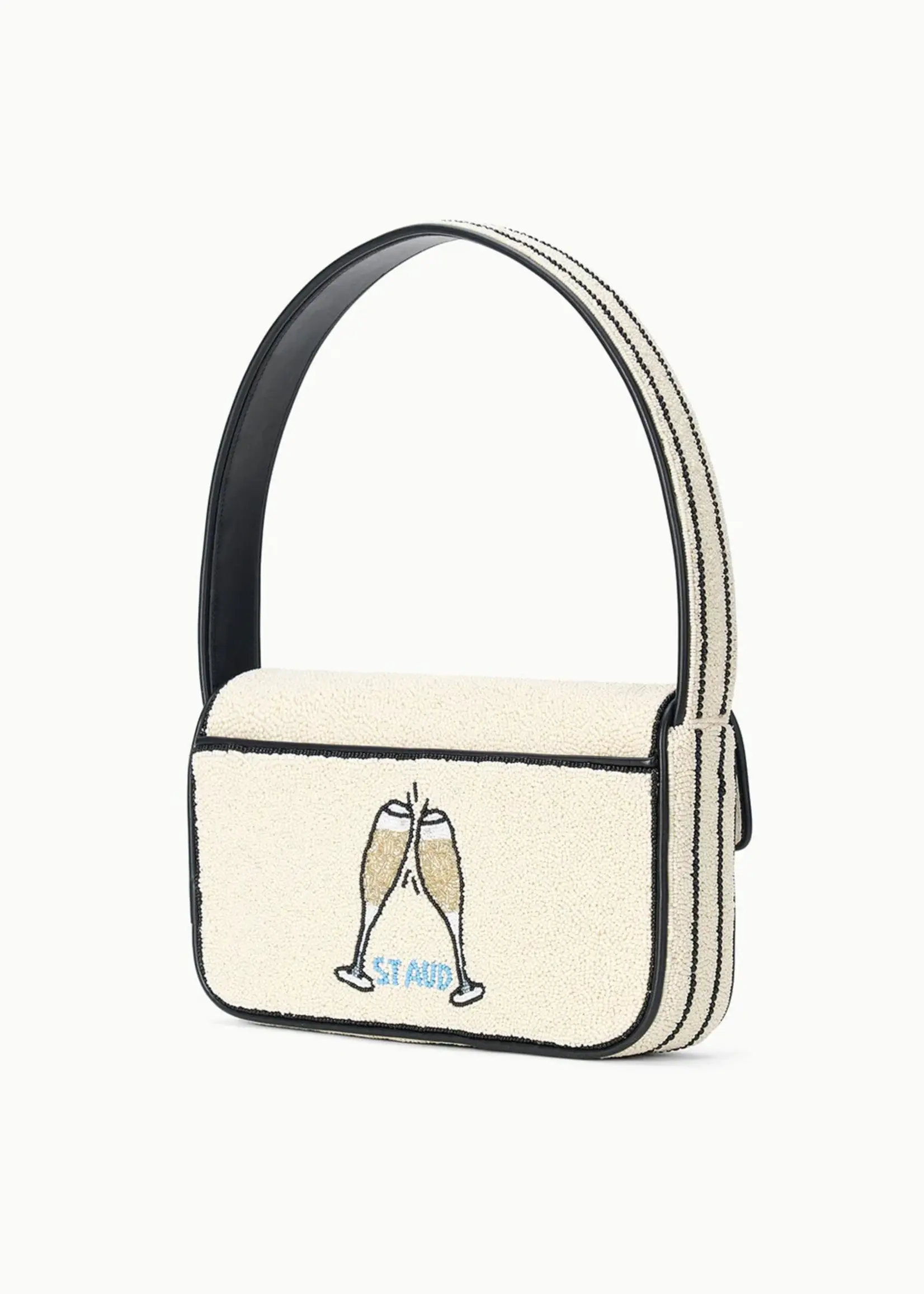 Staud Tommy Beaded Bag- Caviar Dreams