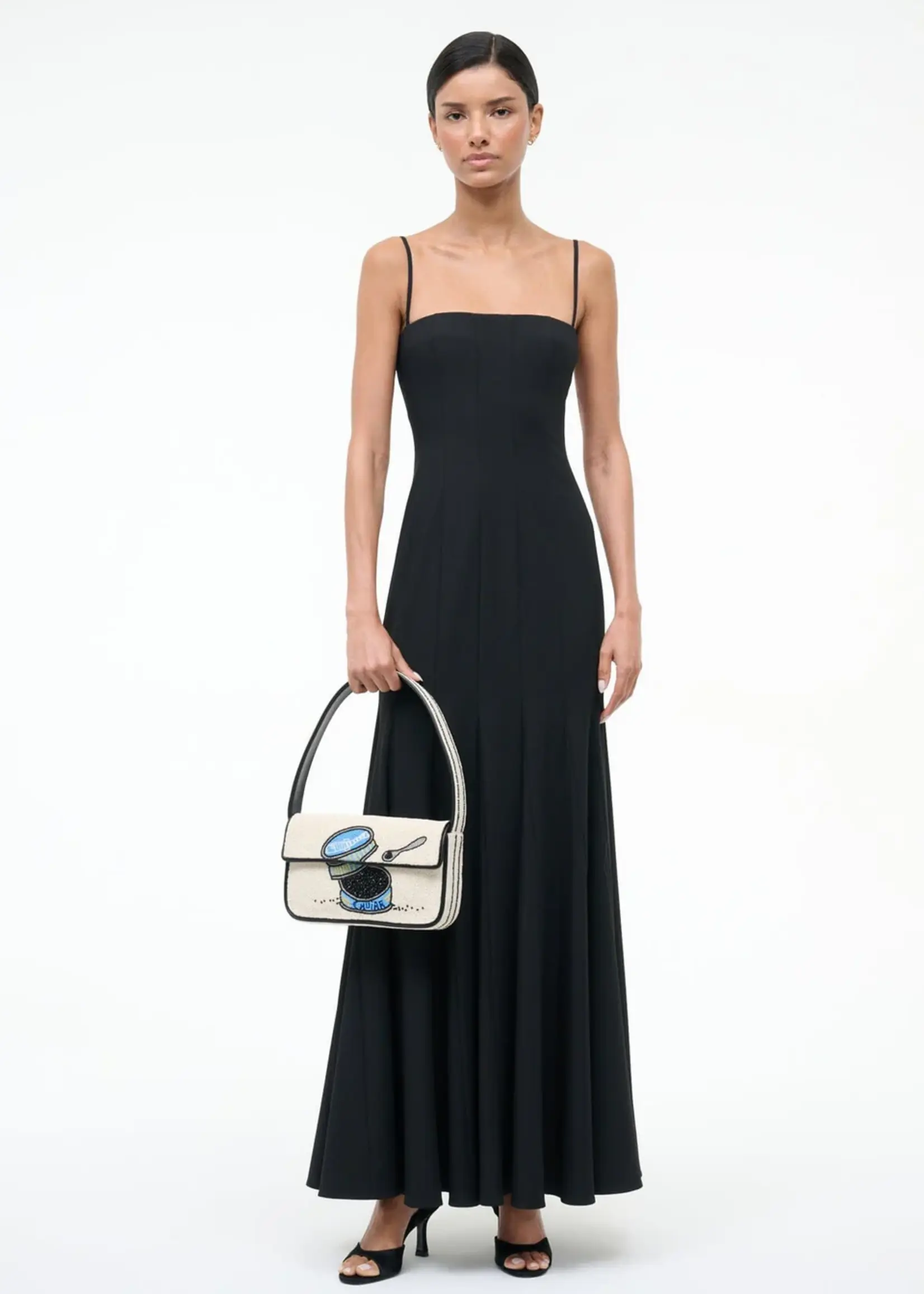 Staud Tommy Beaded Bag- Caviar Dreams