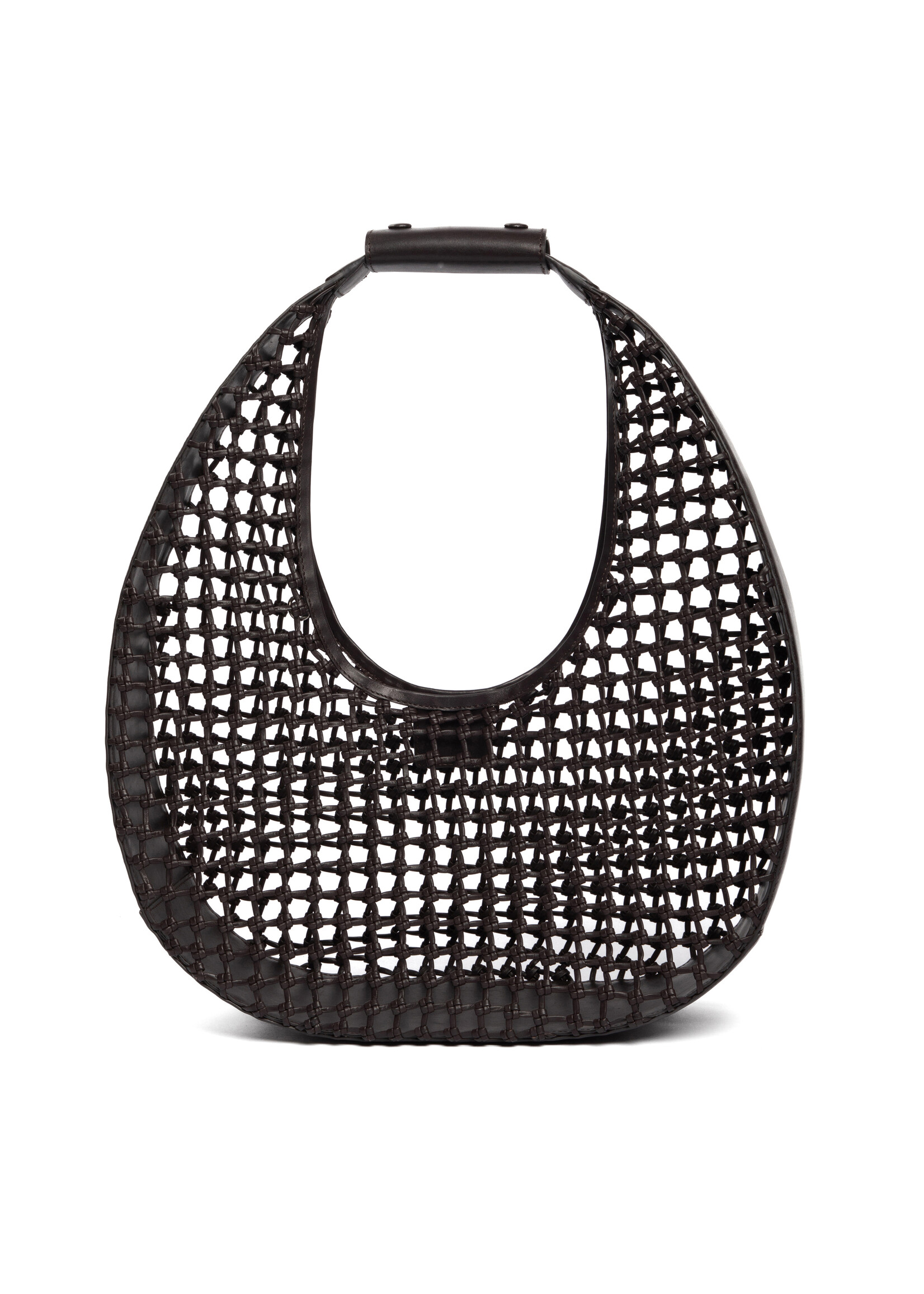 Staud Large Moon Hand-Knotted Tote- Espresso