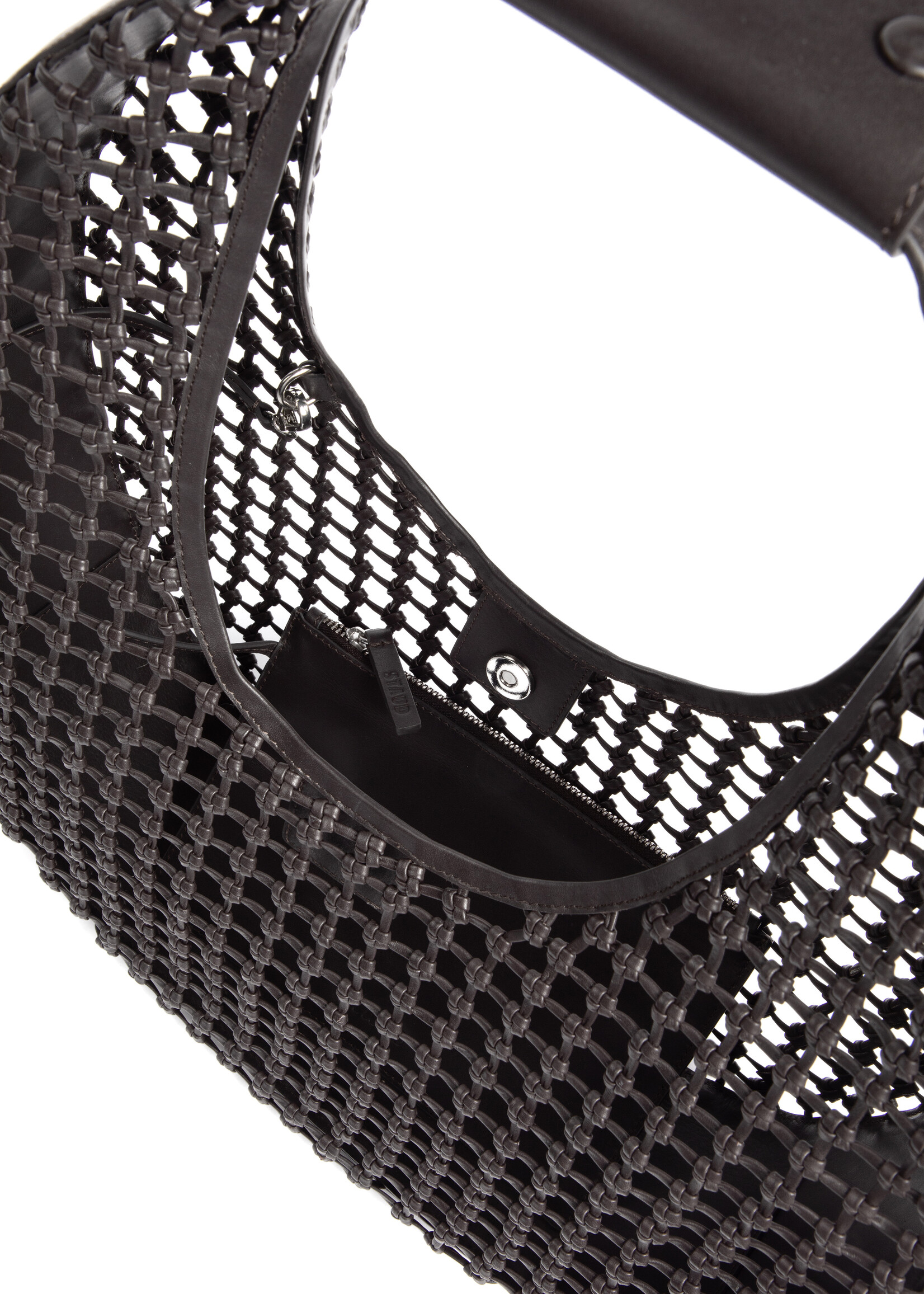 Staud Large Moon Hand-Knotted Tote- Espresso