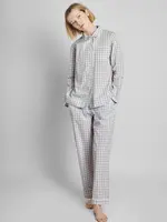 Sleepy Jones Bishop Pajama Set- Large Grey Gingham