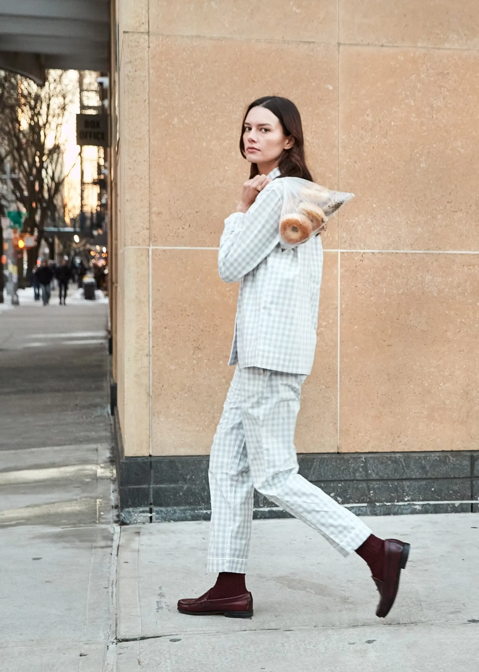 Bishop Pajama Set- Large Grey Gingham