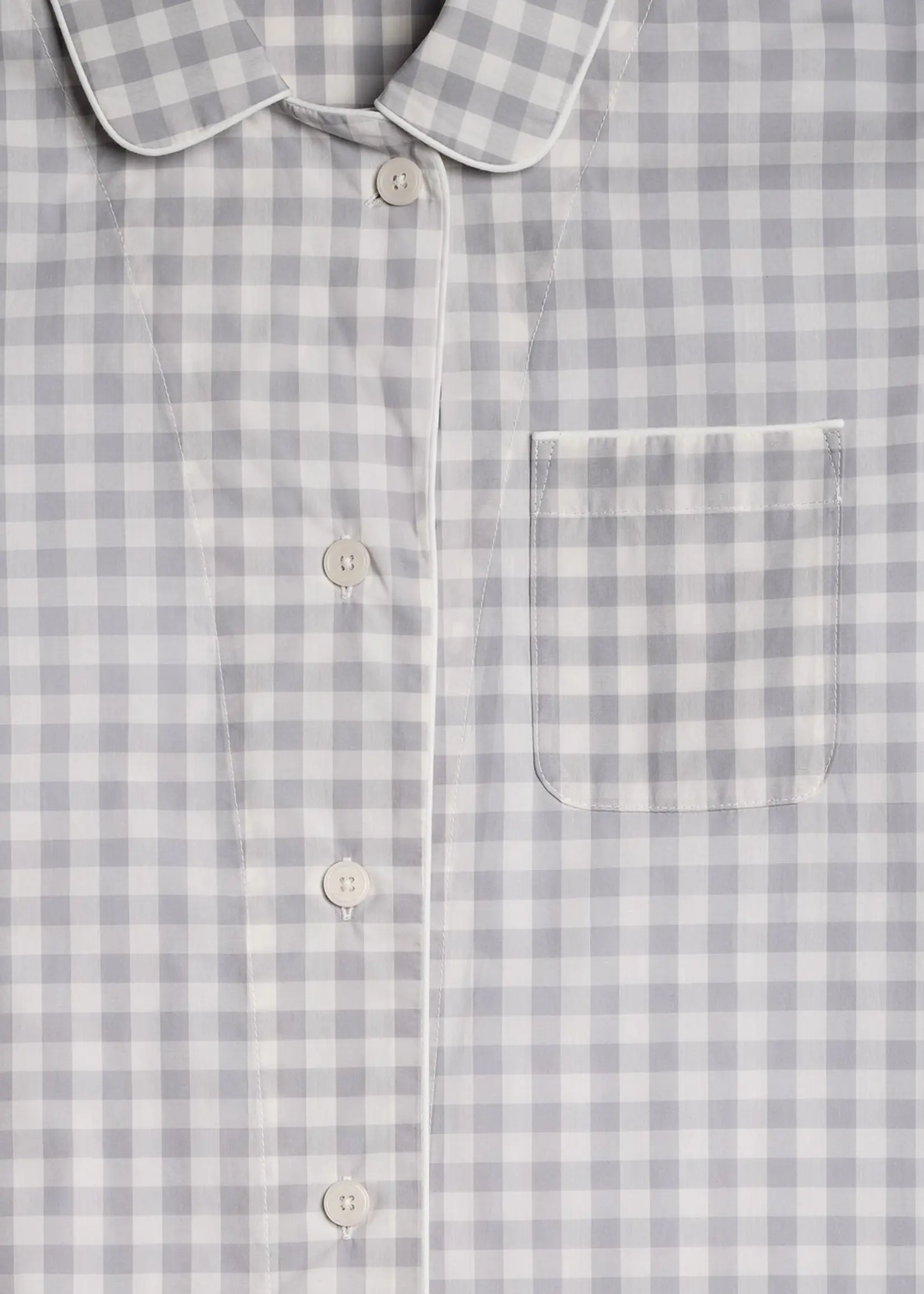 Sleepy Jones Bishop Pajama Set- Large Grey Gingham