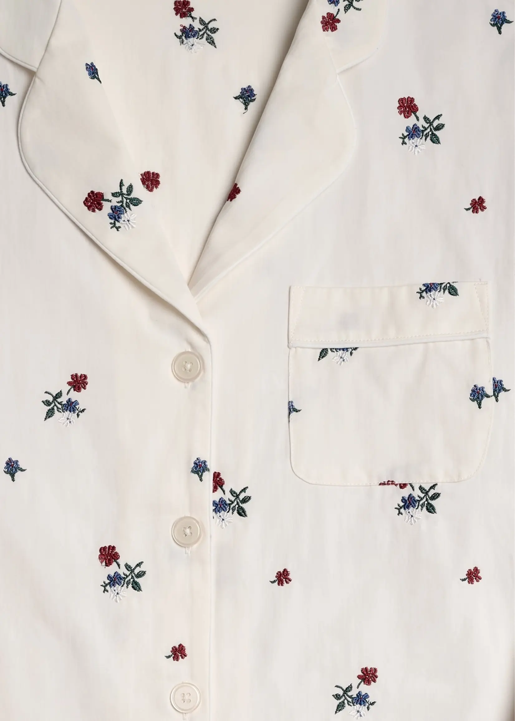 Marina Pajama Set- Embroidered Posy
