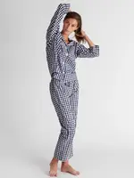 Sleepy Jones Marina Pajama Set- Large Navy Gingham