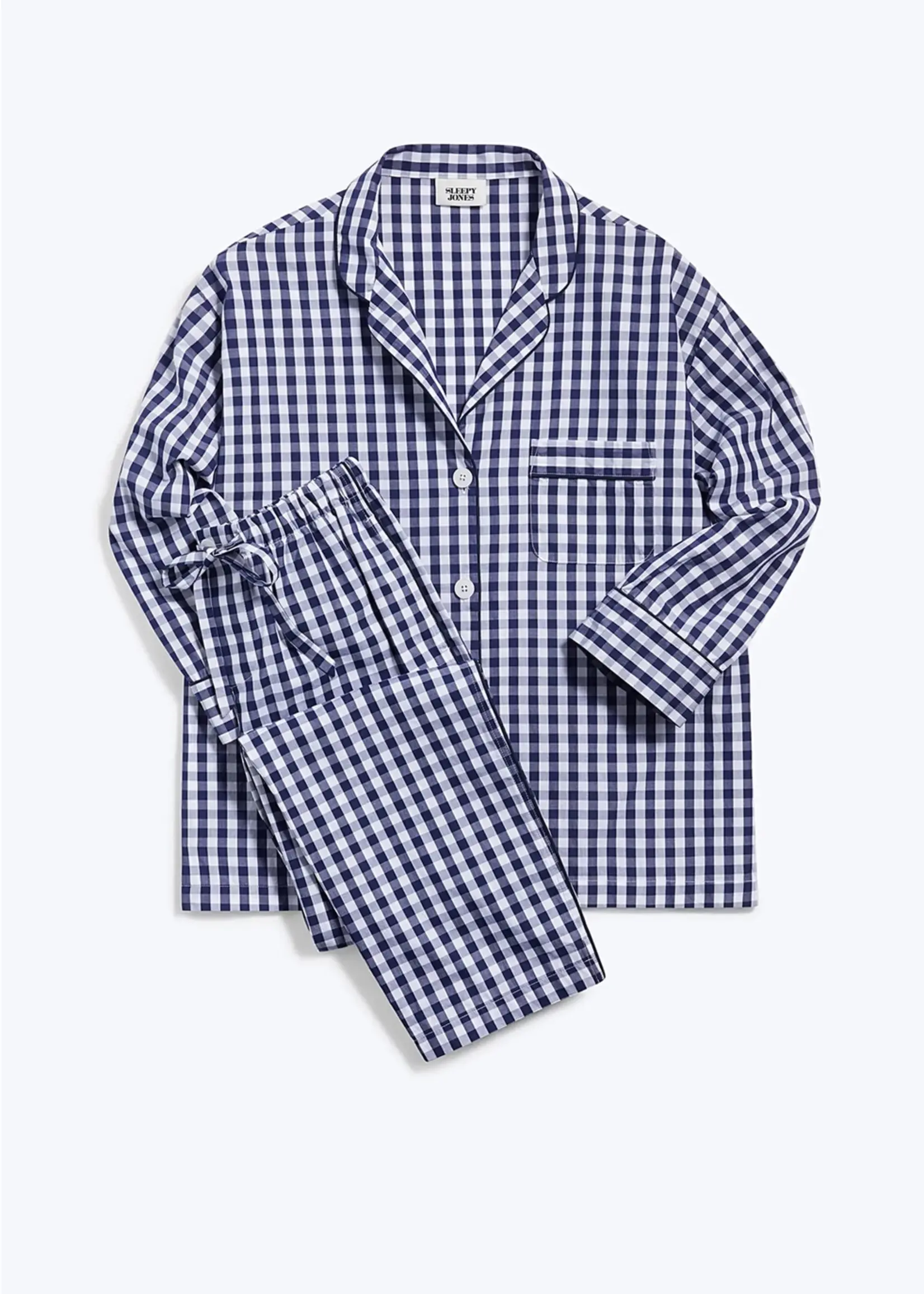 Marina Pajama Set- Large Navy Gingham